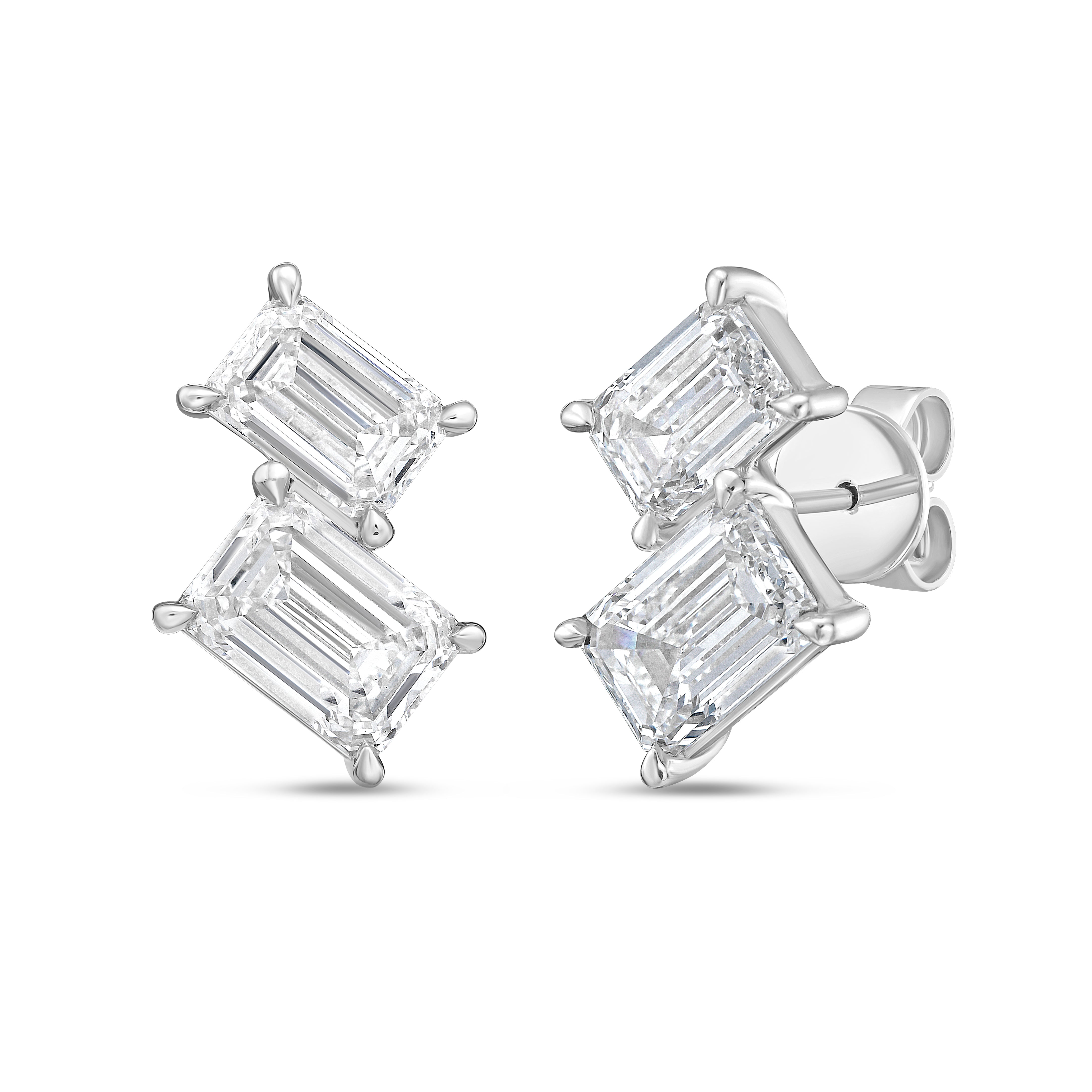 Lab Grown Emerald Diamond Earrings