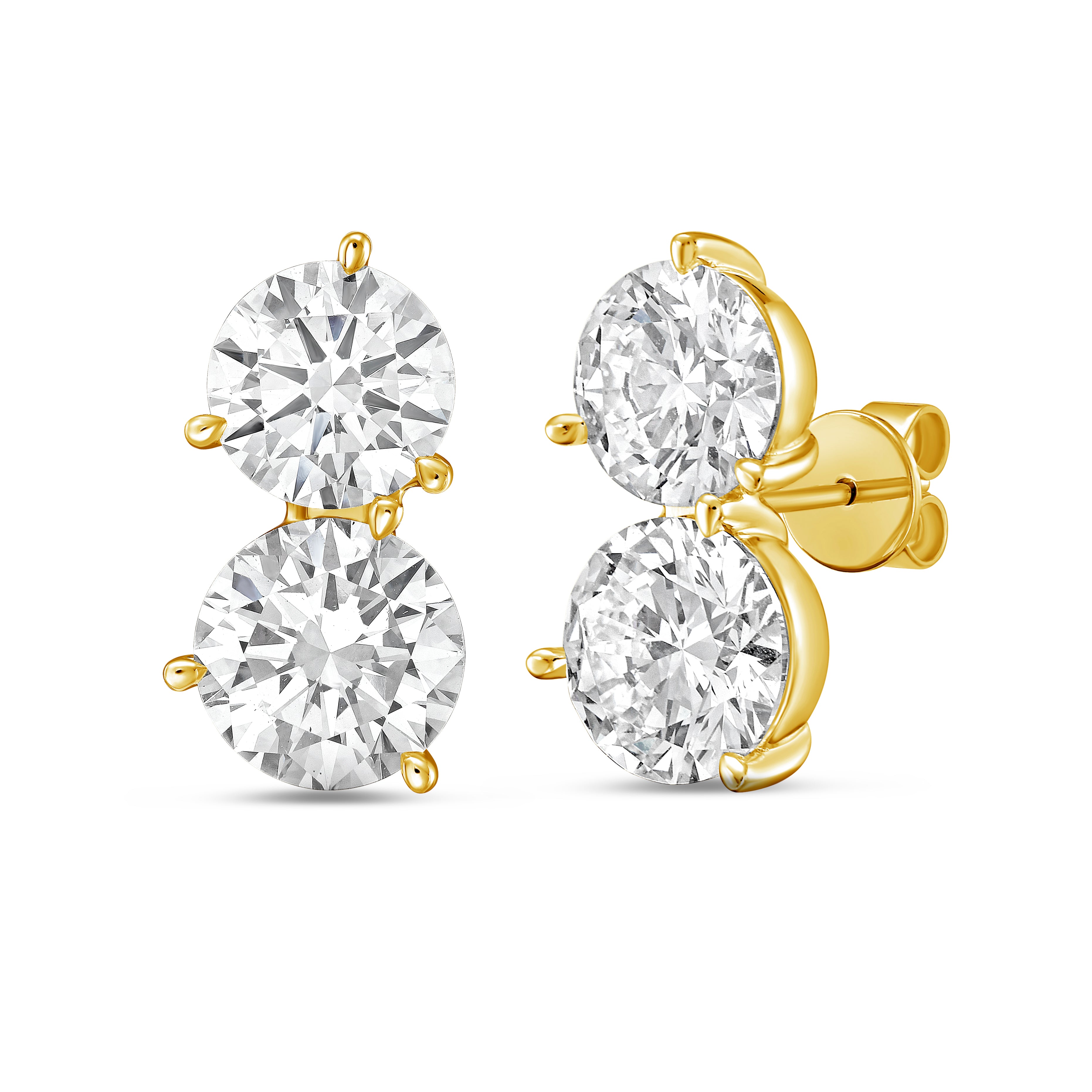 Lab Grown Round Diamond Earrings