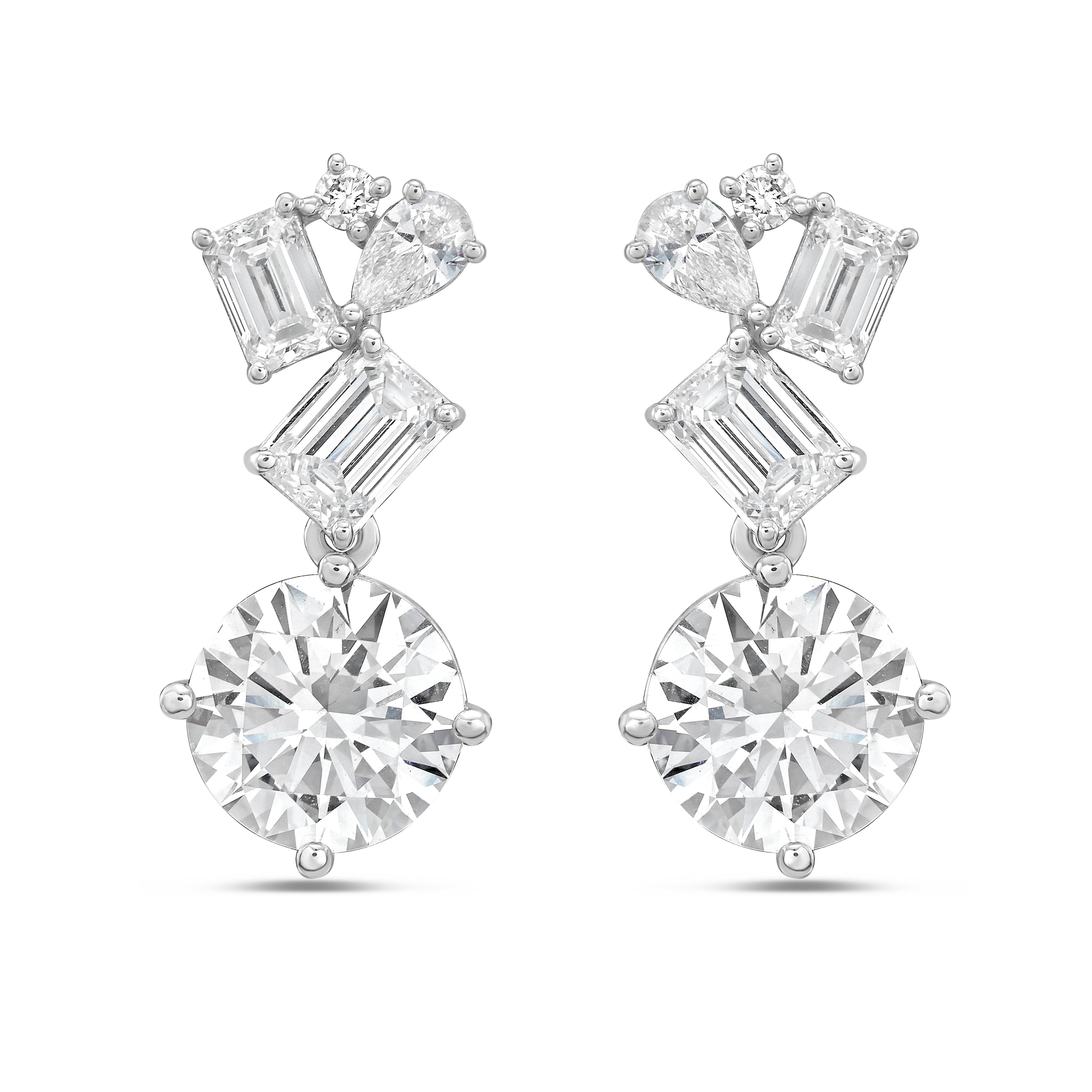 Lab Grown Multi-Cut Diamond Drop Earring