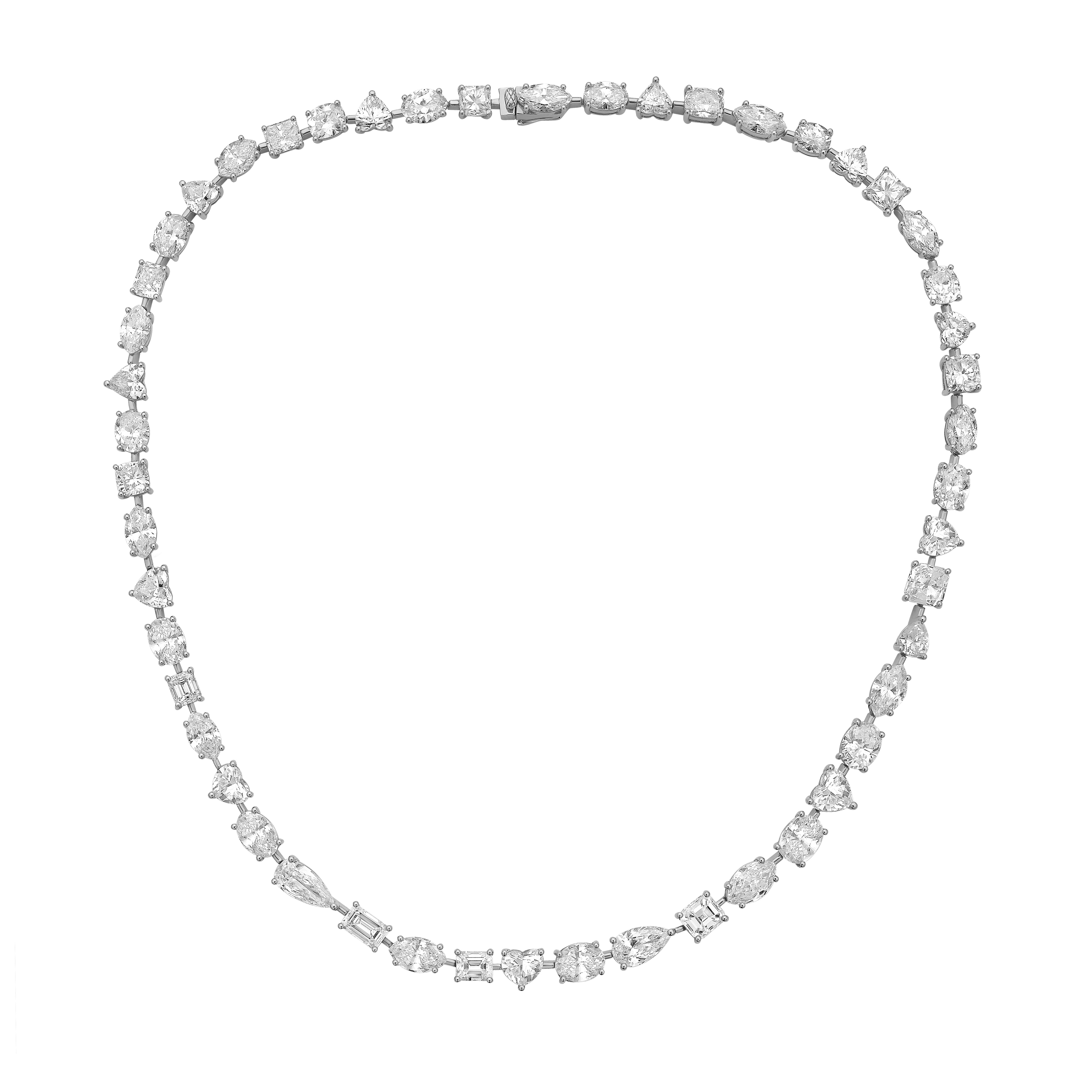 Lab Grown Multi shaped Diamond Necklace