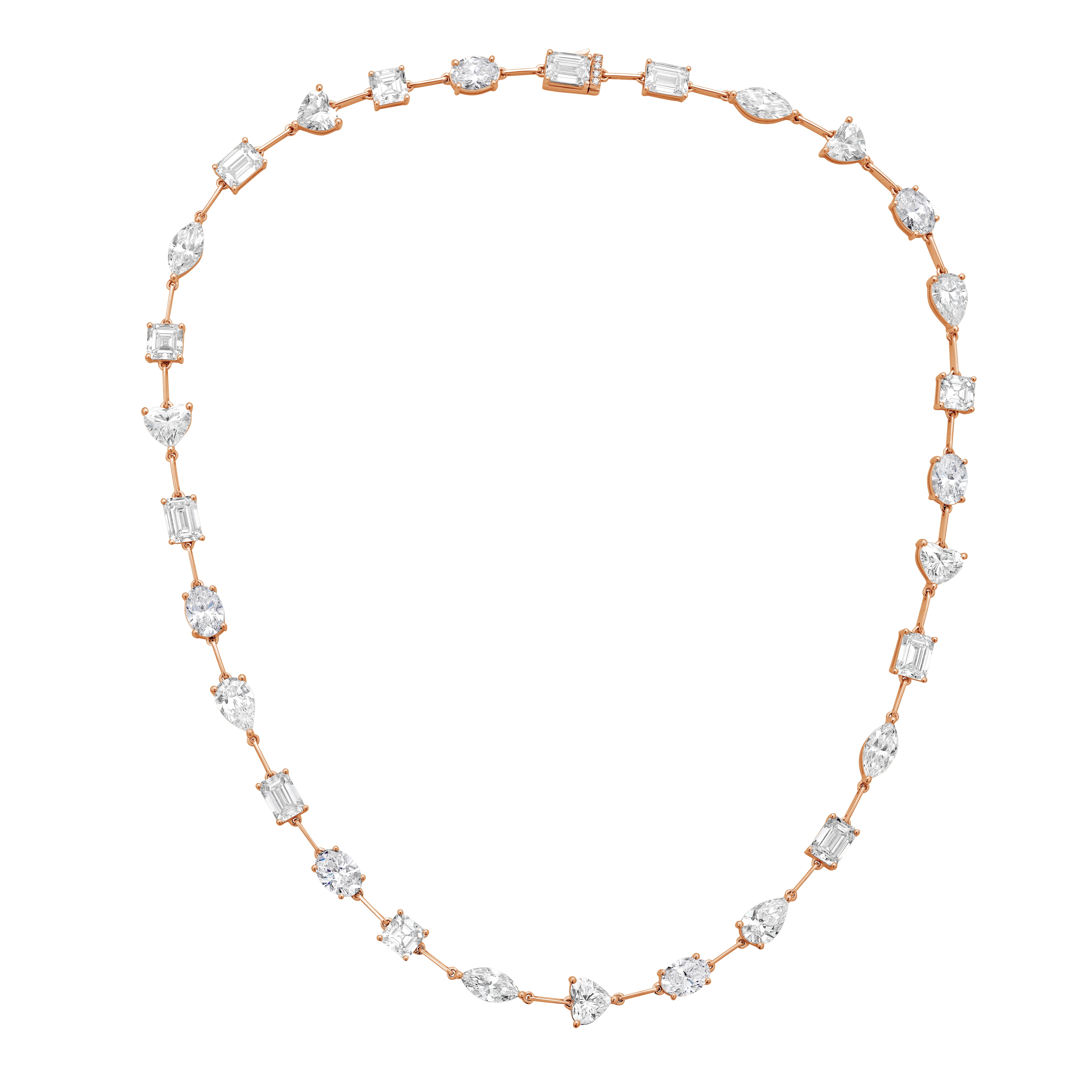 Lab Grown Multi-Cut Diamond Station Necklace