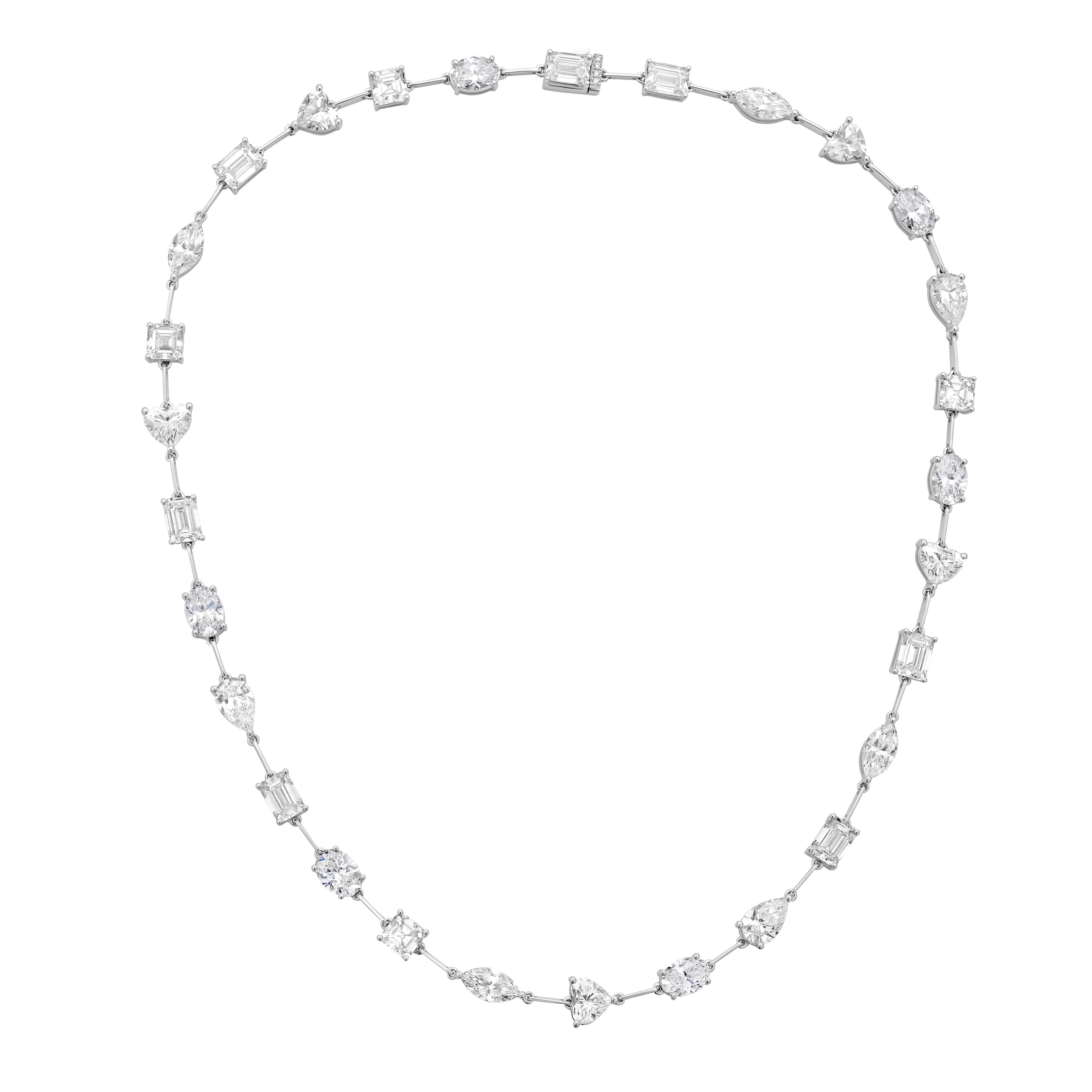 Lab Grown Multi-Cut Diamond Station Necklace