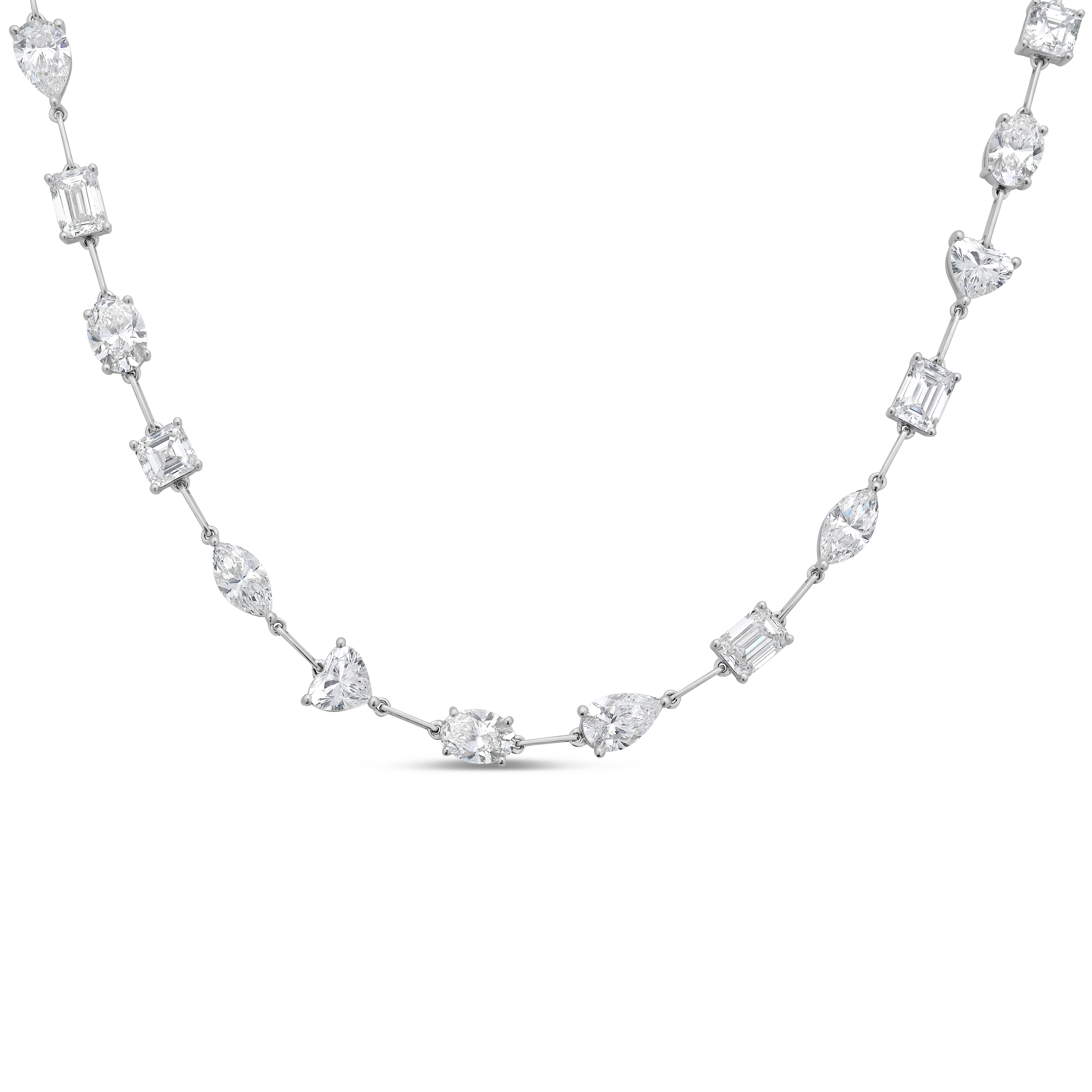 Lab Grown Multi-Cut Diamond Station Necklace