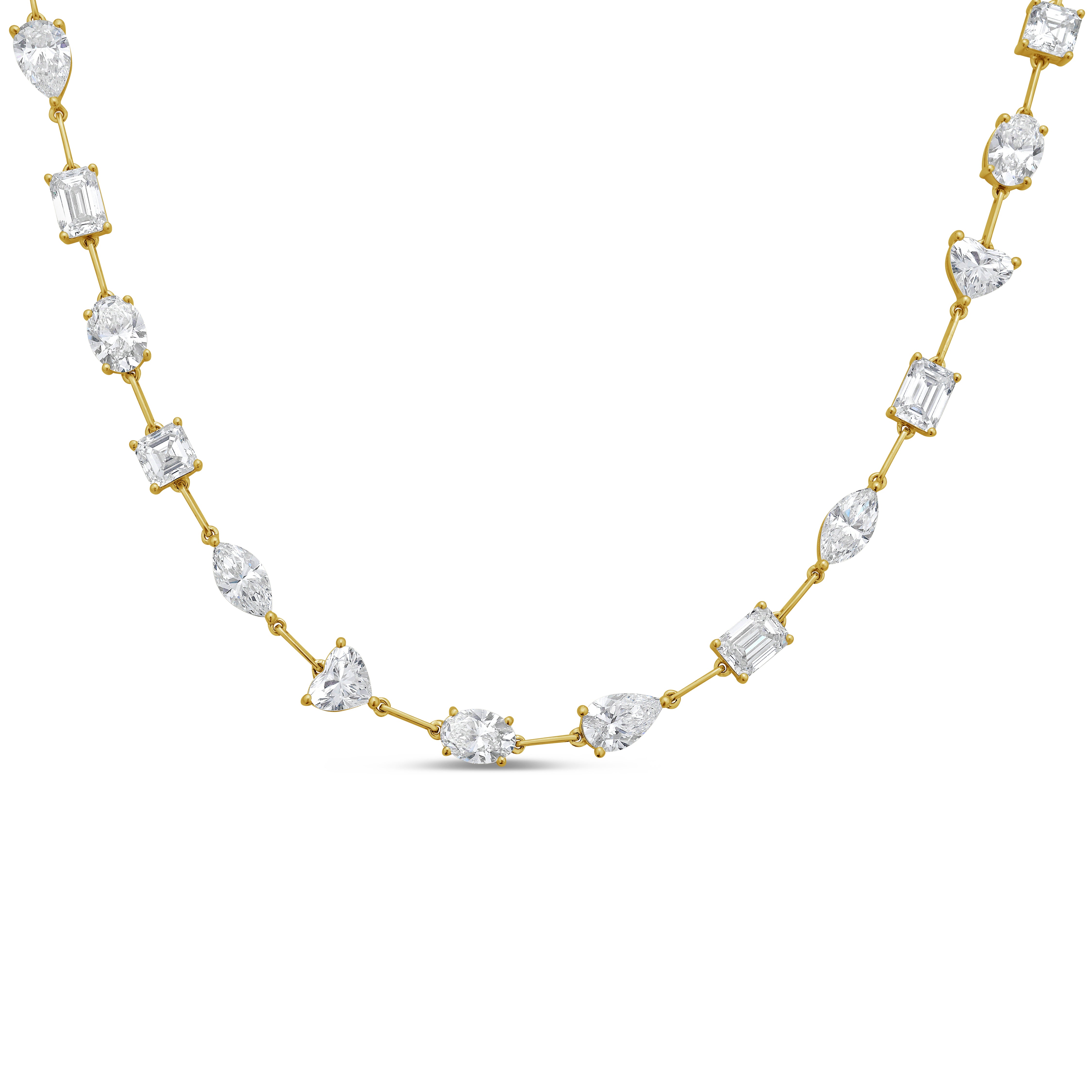 Lab Grown Multi-Cut Diamond Station Necklace
