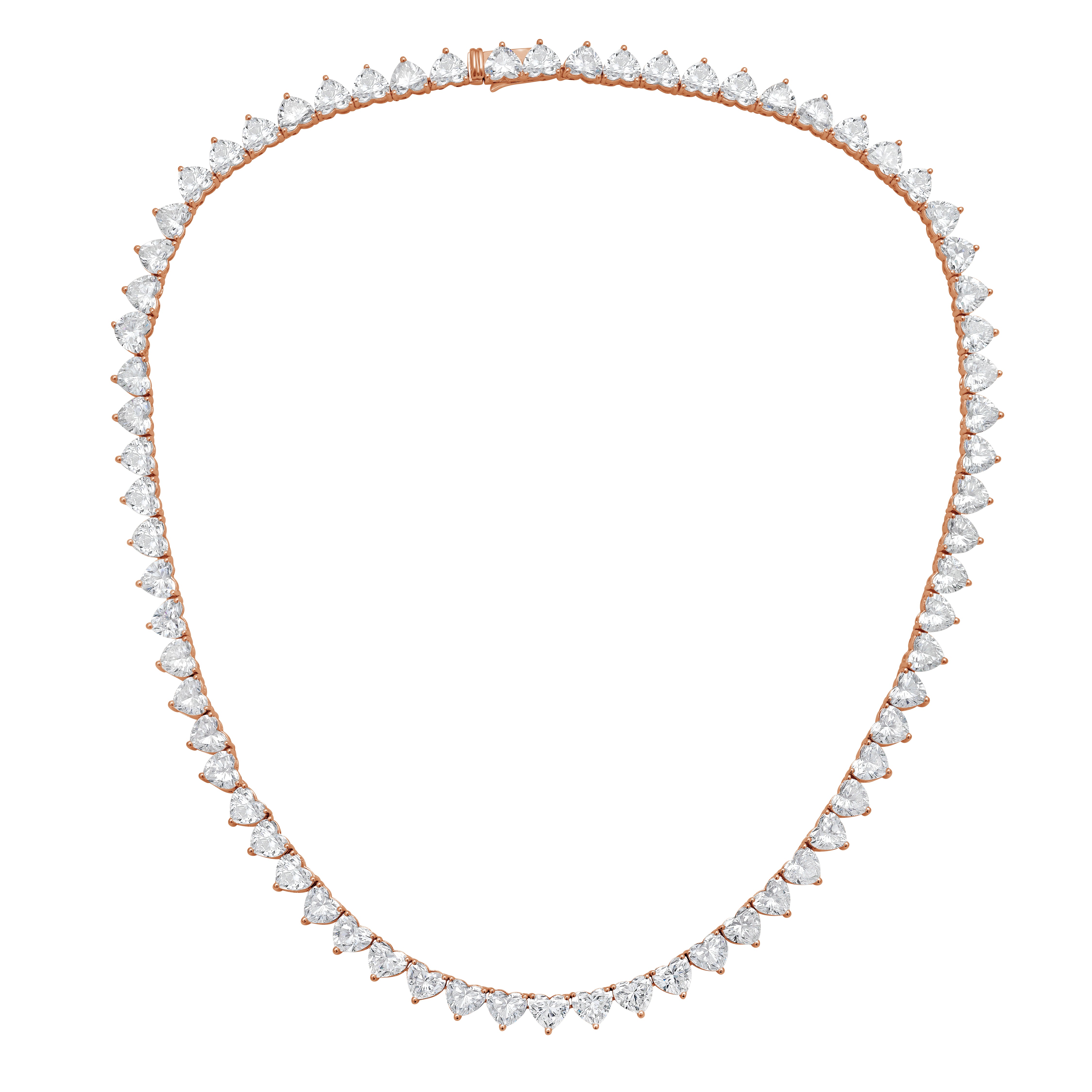 Lab Grown Heart Diamond Tennis Necklace