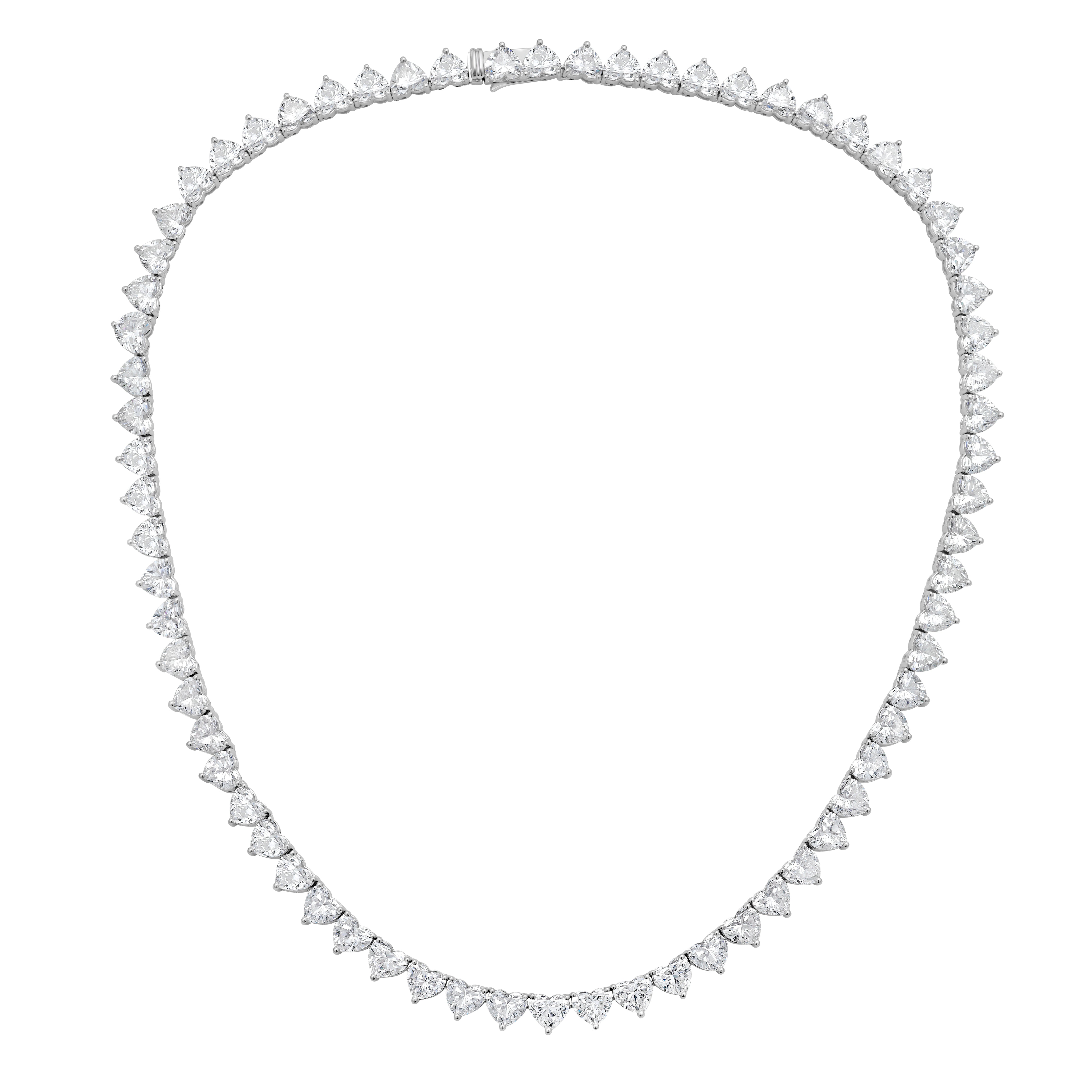 Lab Grown Heart Diamond Tennis Necklace