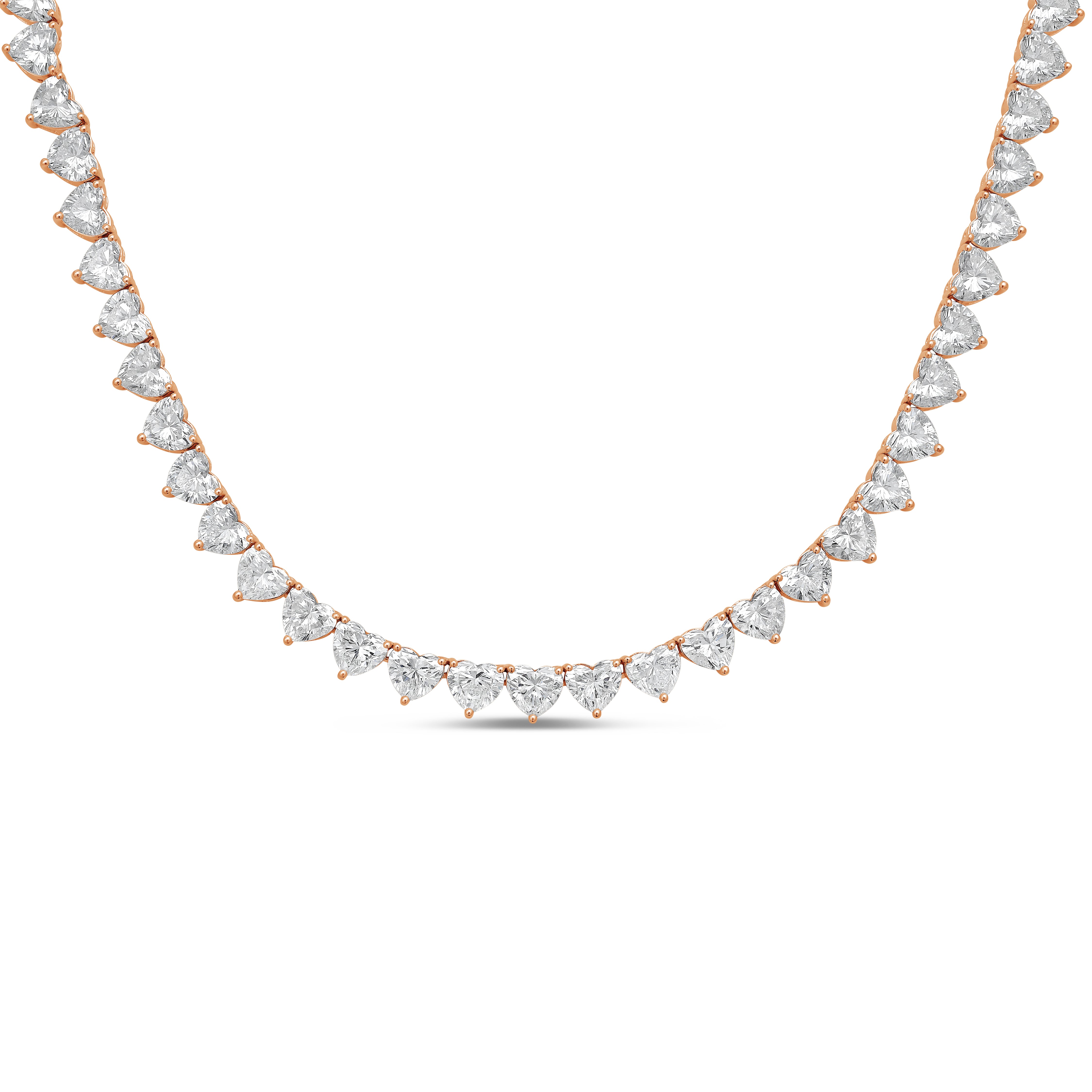 Lab Grown Heart Diamond Tennis Necklace