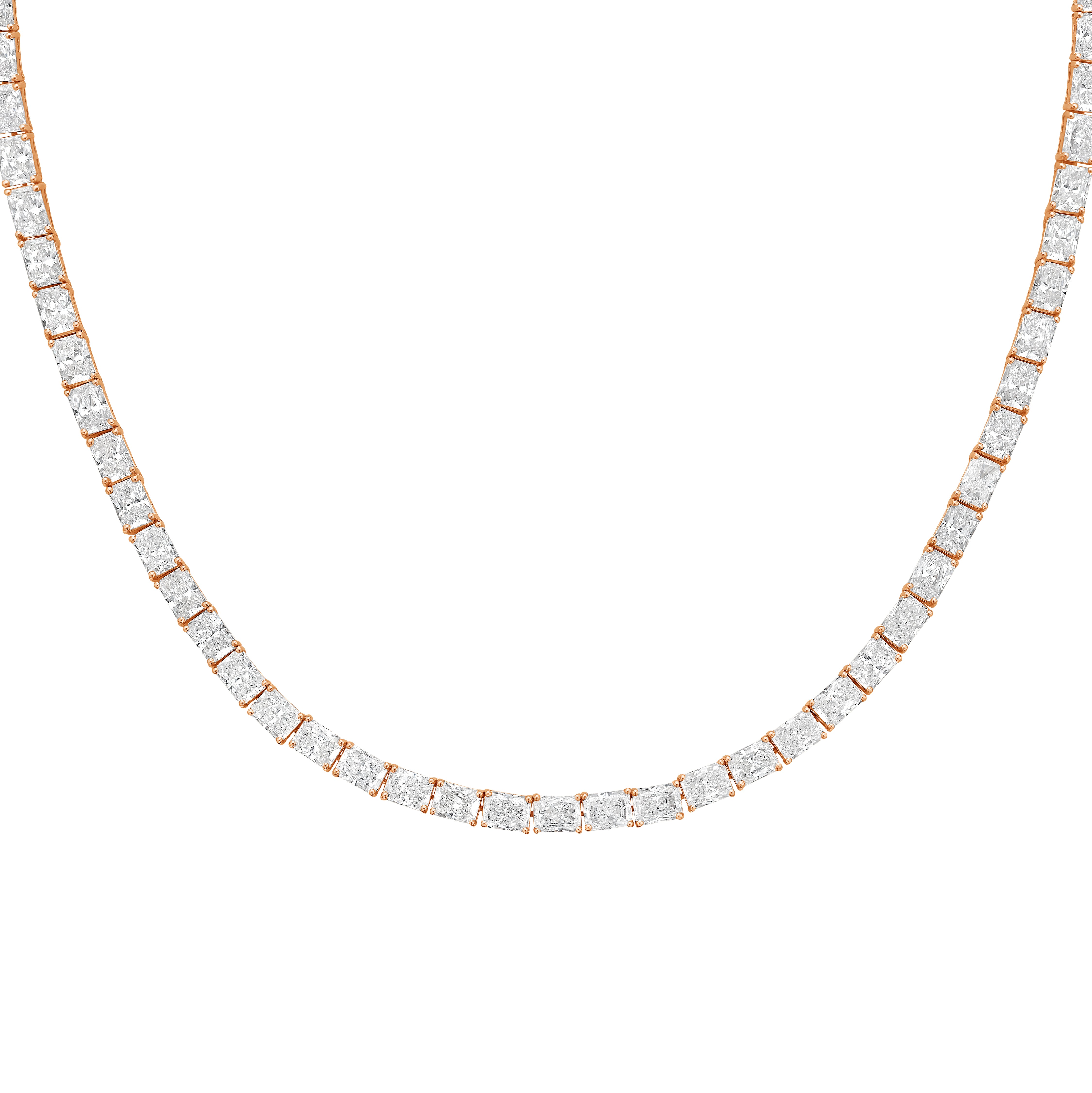 Lab Grown Radiant Cut Diamond Tennis Necklace