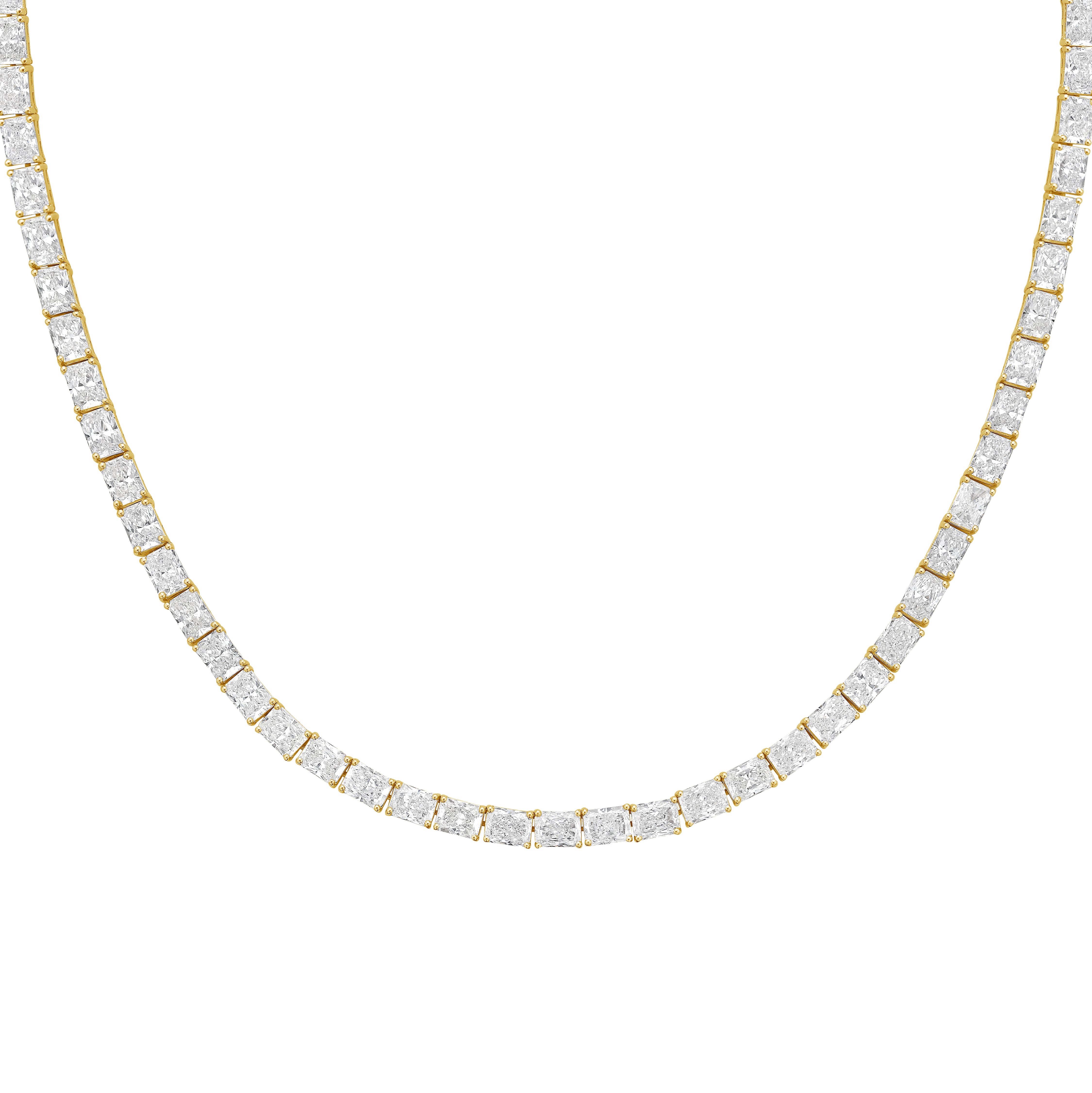 Lab Grown Radiant Cut Diamond Tennis Necklace