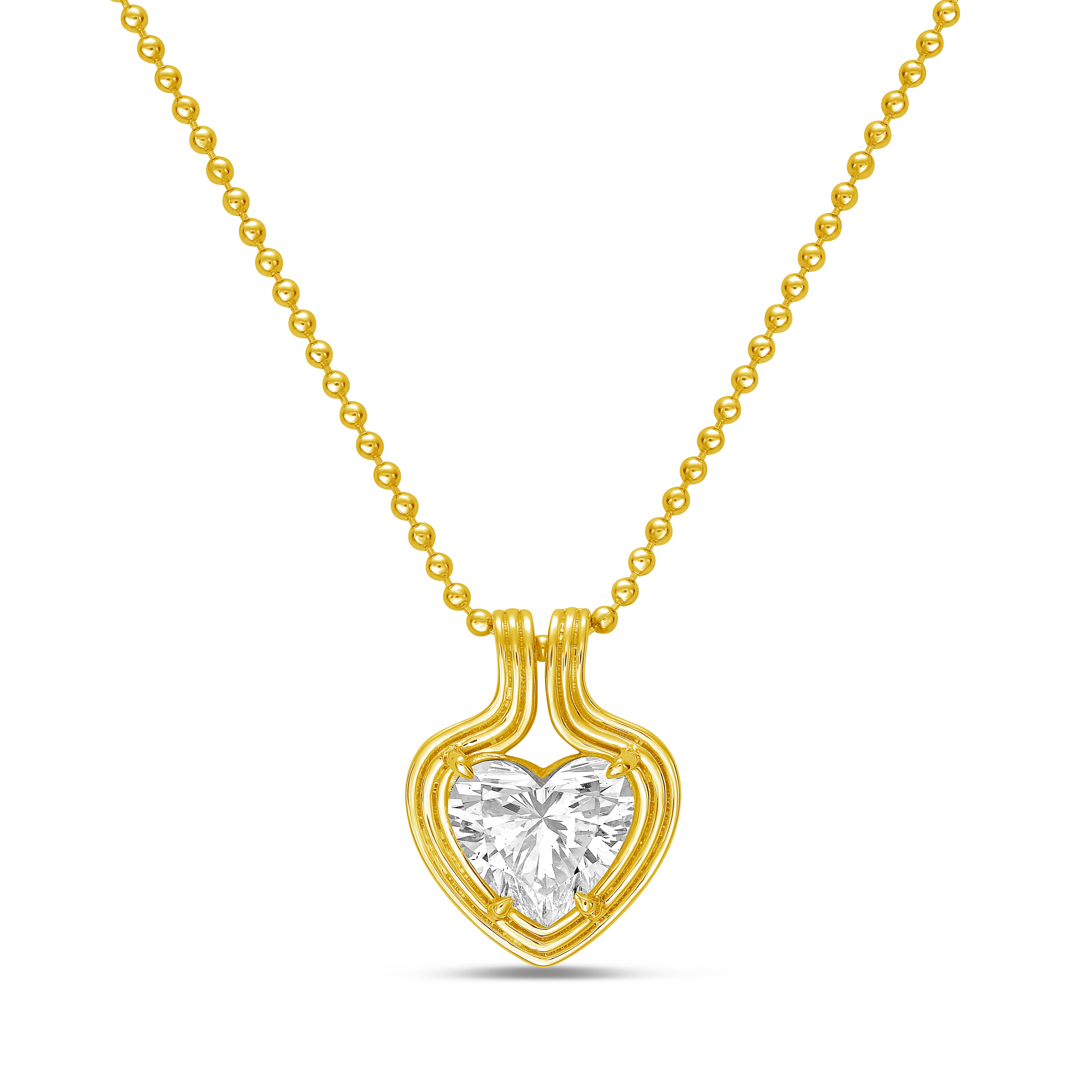 Lab-Grown Heart Diamond On Sleeve Pendant