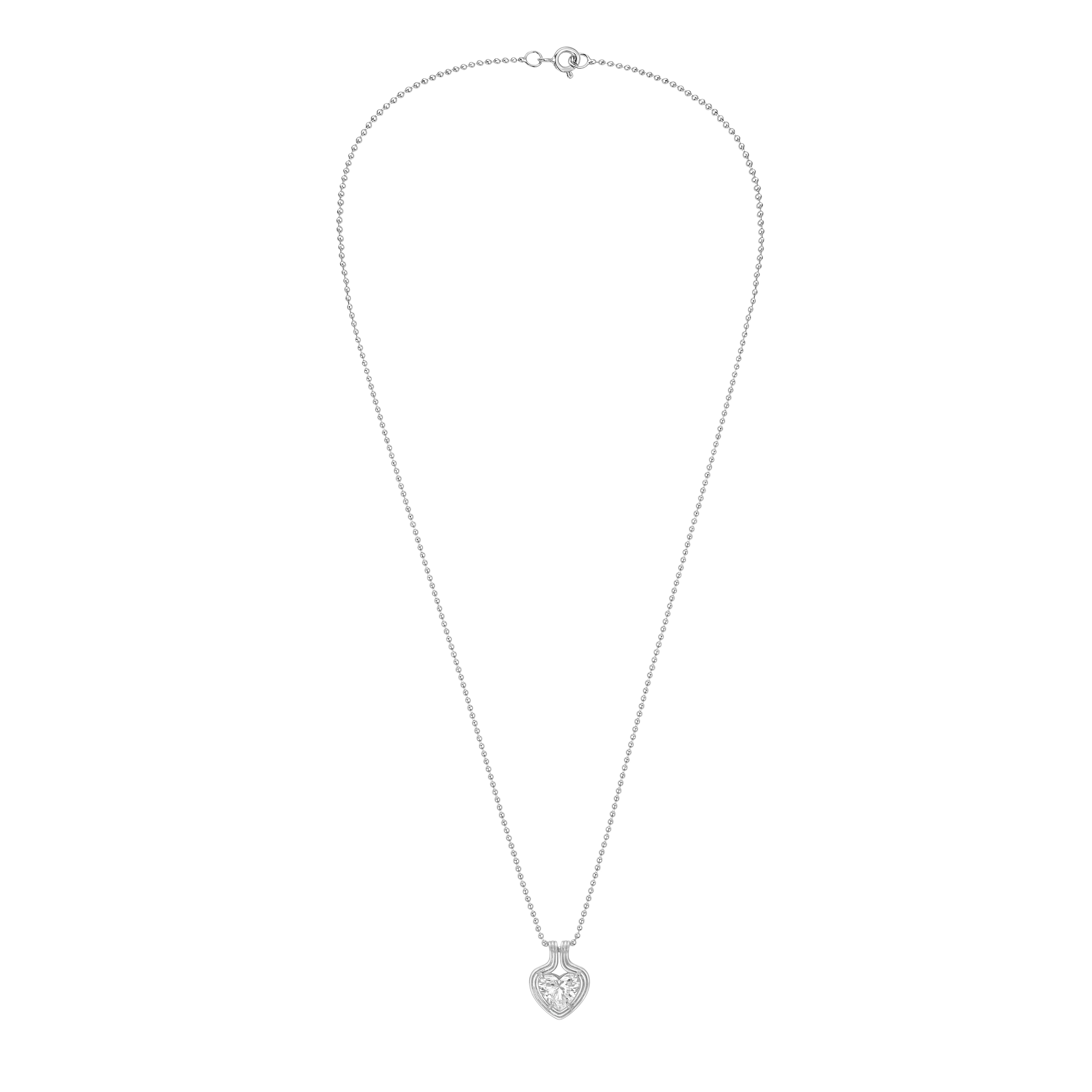 Lab Grown Heart Diamond On Sleeve Pendant