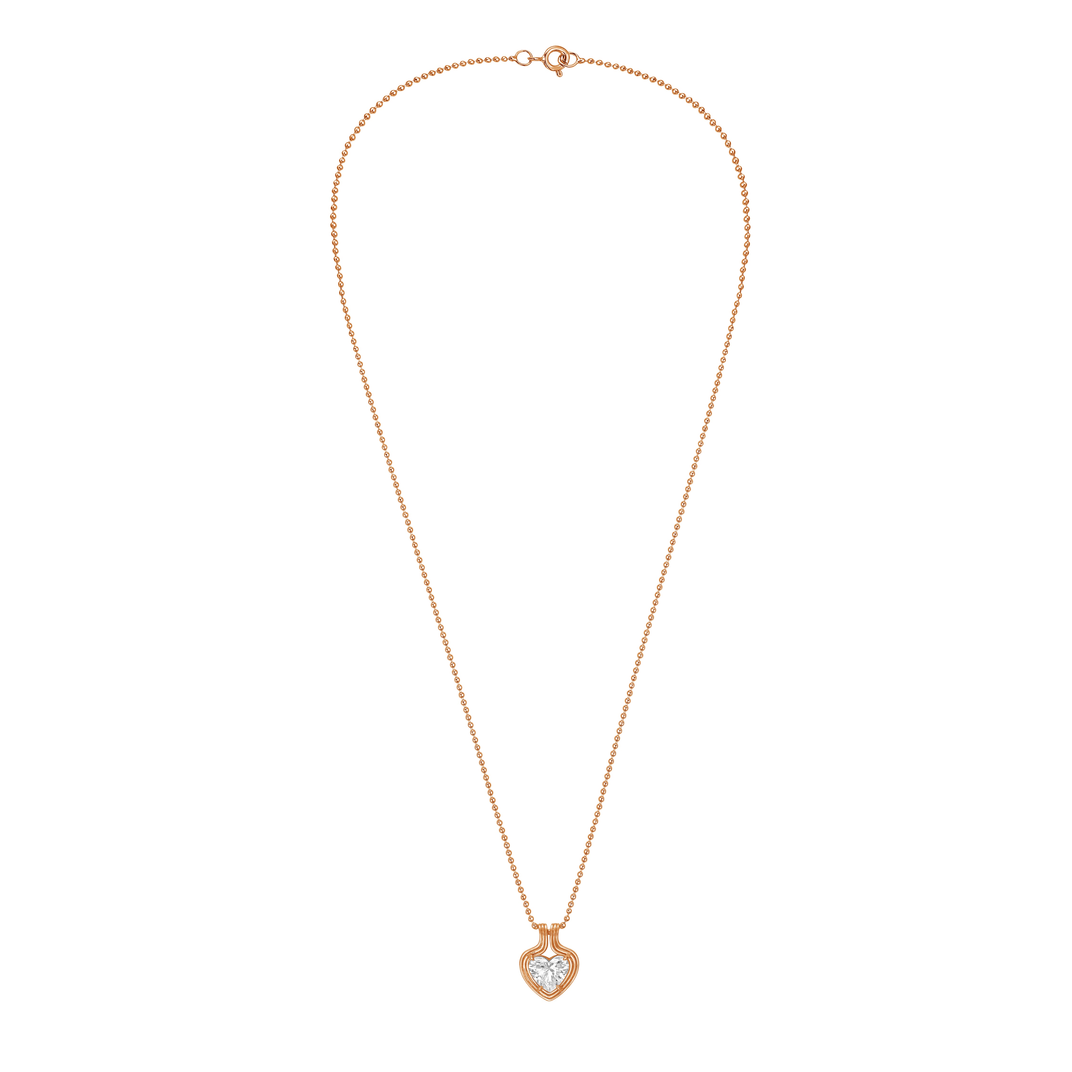 Lab-Grown Heart Diamond On Sleeve Pendant
