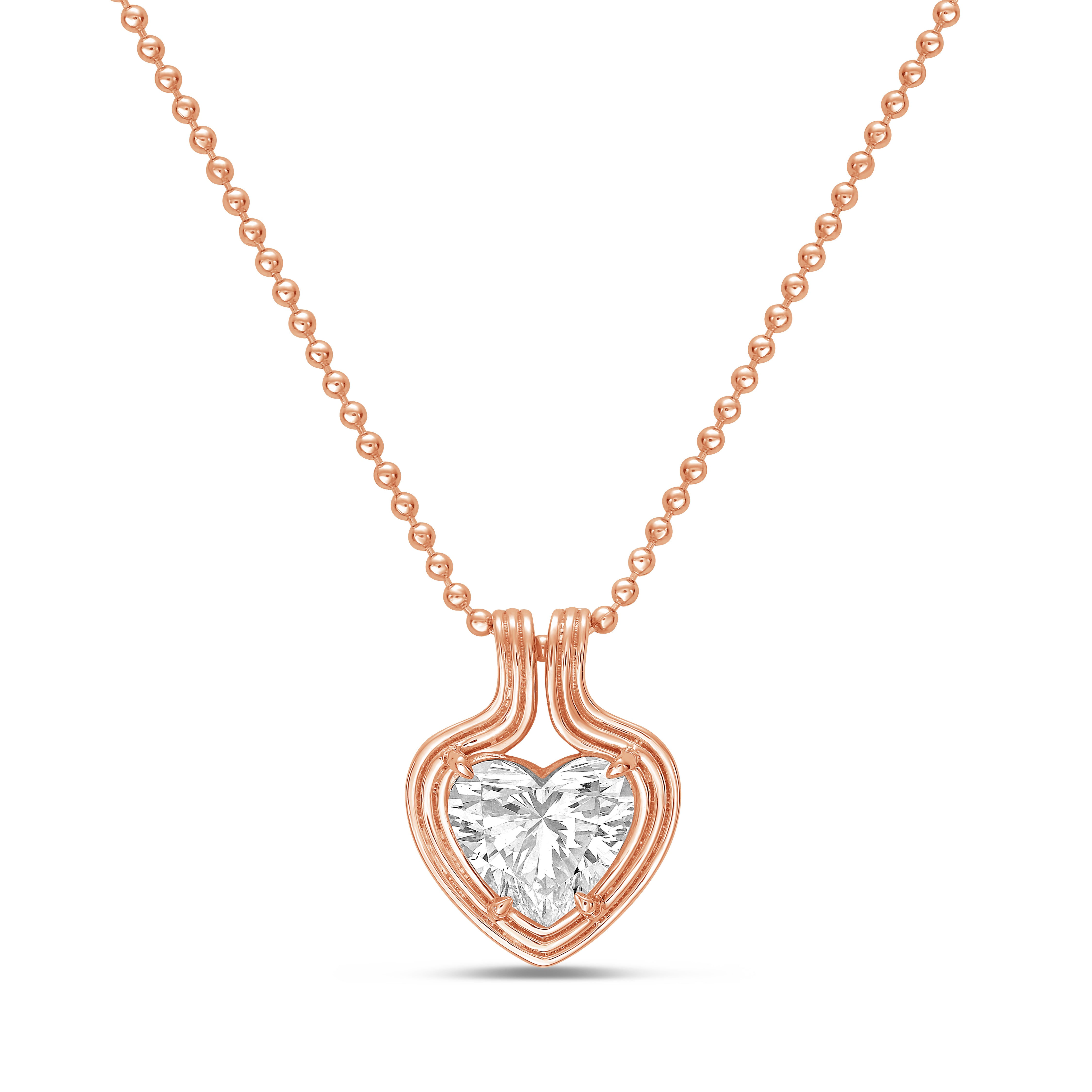 Lab-Grown Heart Diamond On Sleeve Pendant