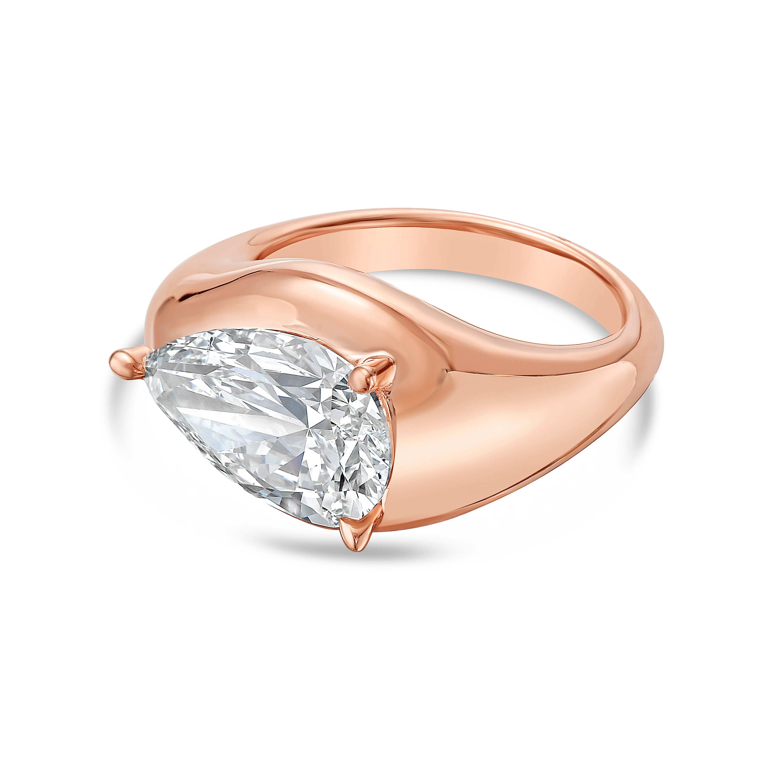 Lab Grown Pear Bypass Ring