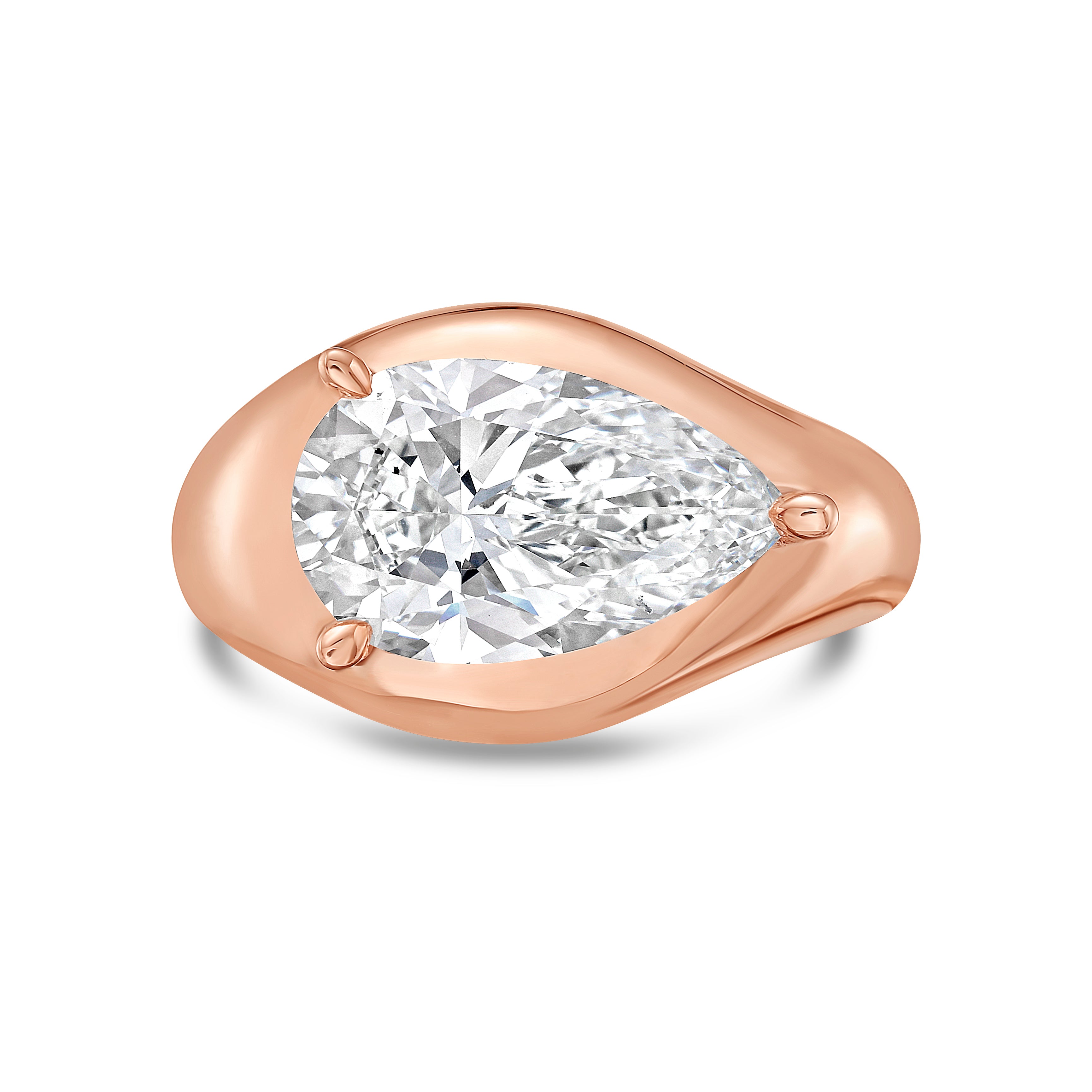 Lab Grown Pear Bypass Ring