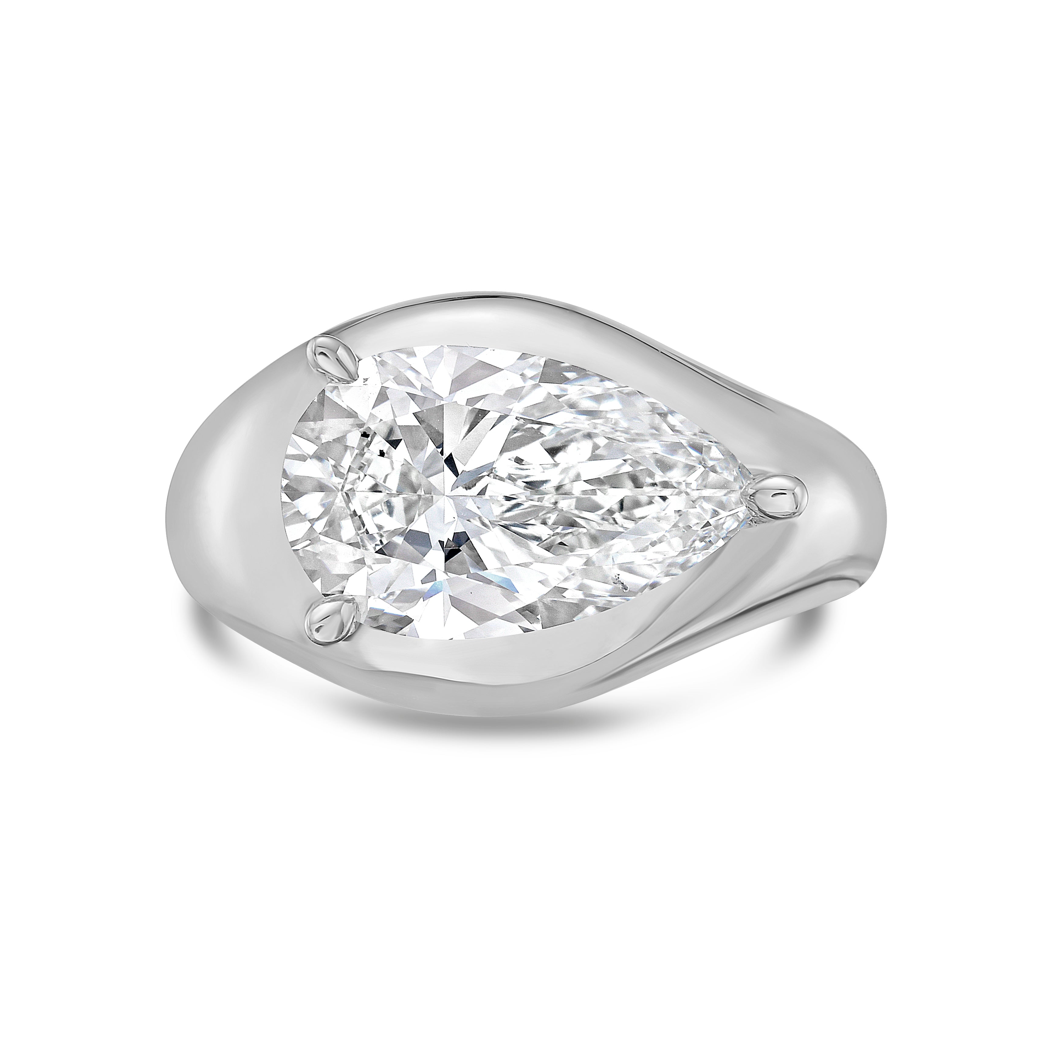 Lab Grown Pear Bypass Ring