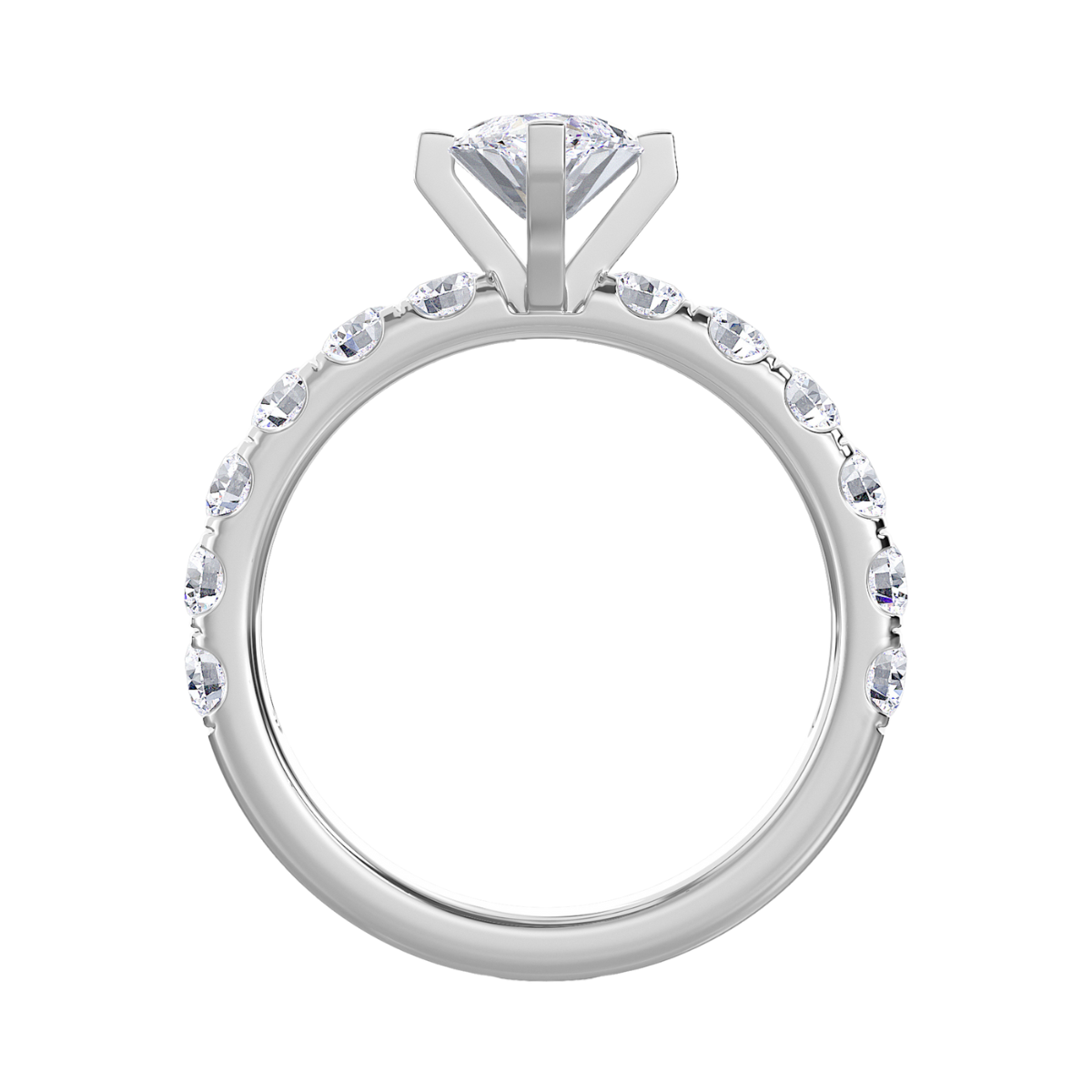 Marquise Pave Diamond Engagement Ring