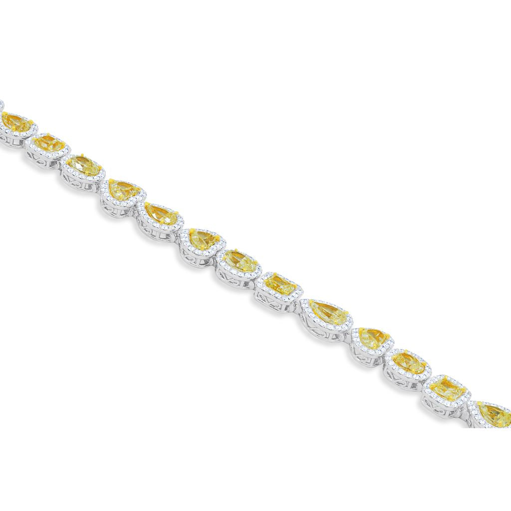 Multi-shape lab grown diamond bracelet heart pear cushion oval
