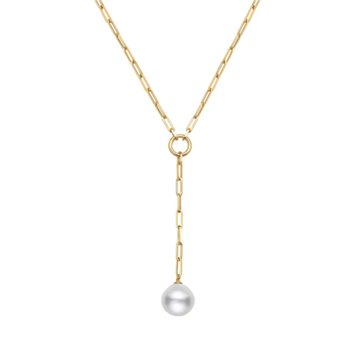 Pearl Link Lariat Necklace