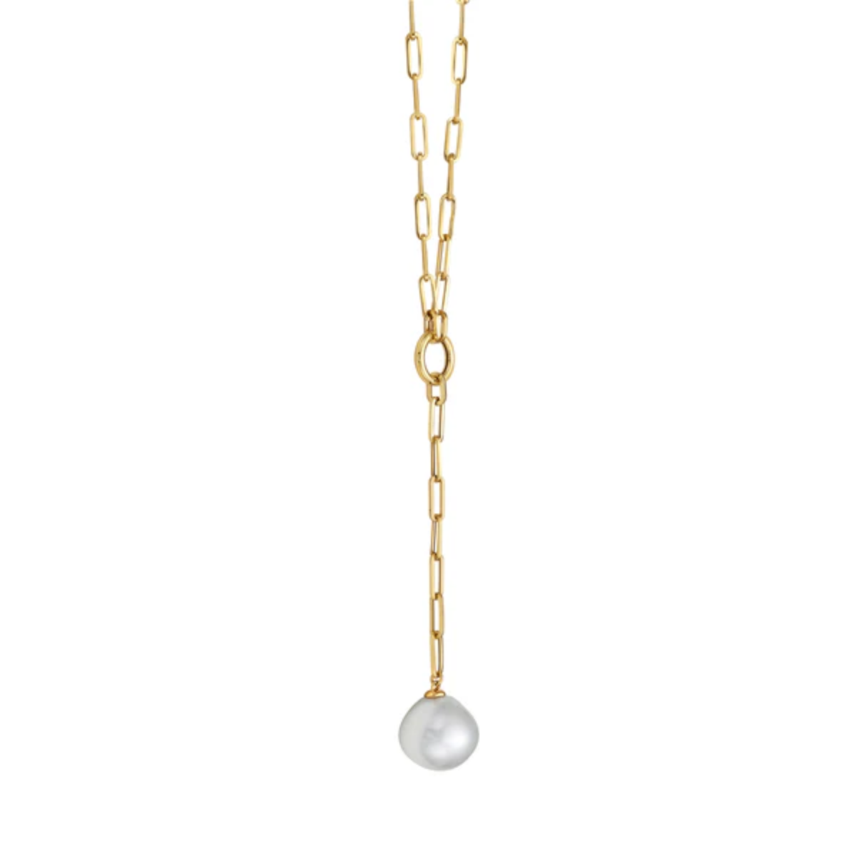 Pearl Link Lariat Necklace