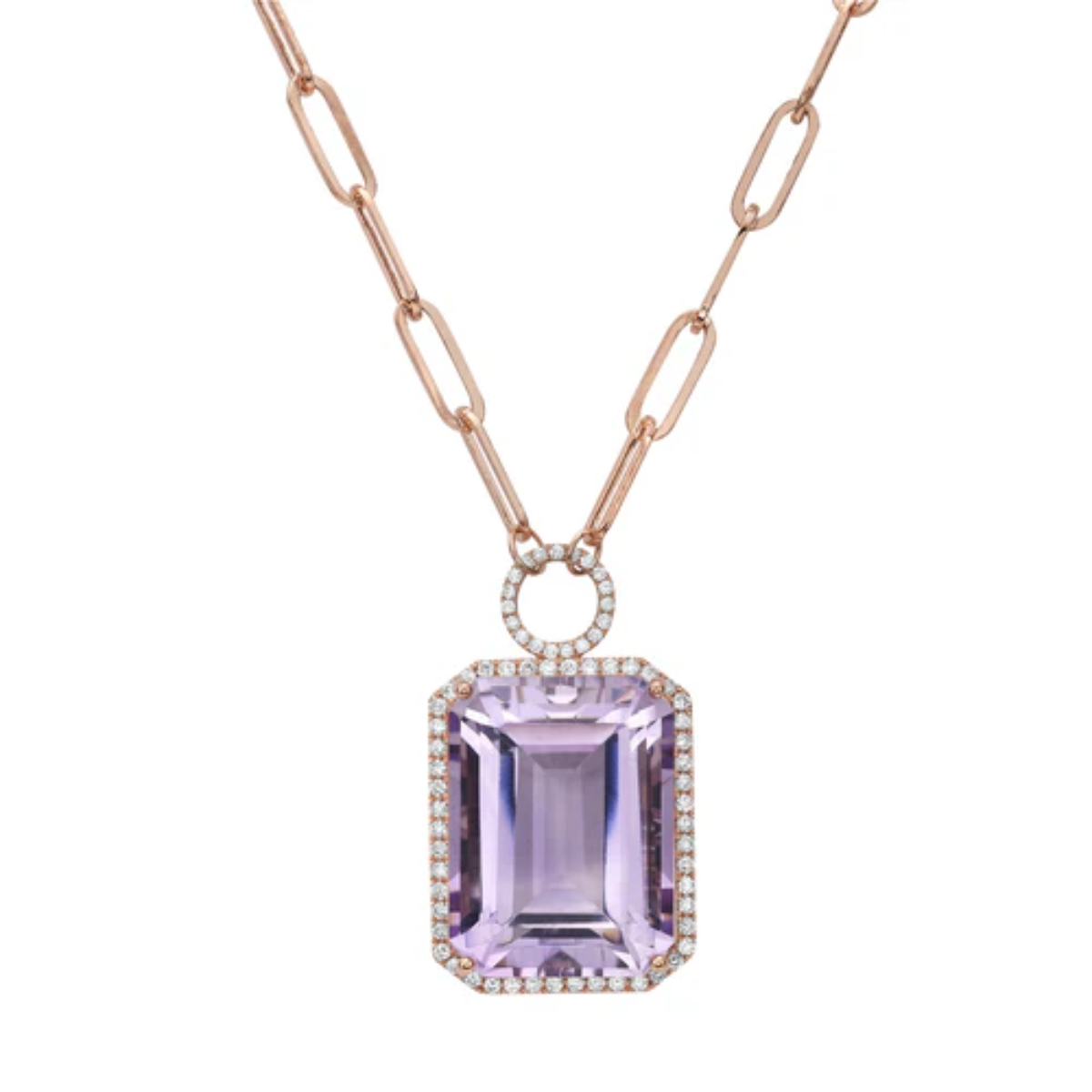 Rose De France Amethyst Link Necklace