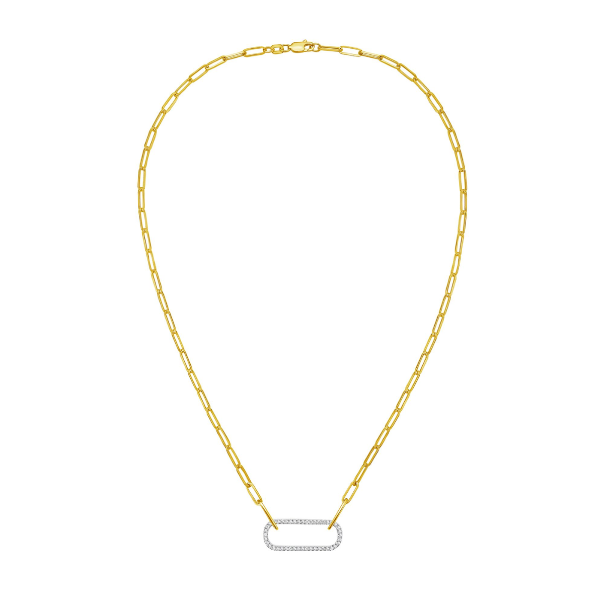 Paper Clip Diamond Necklace