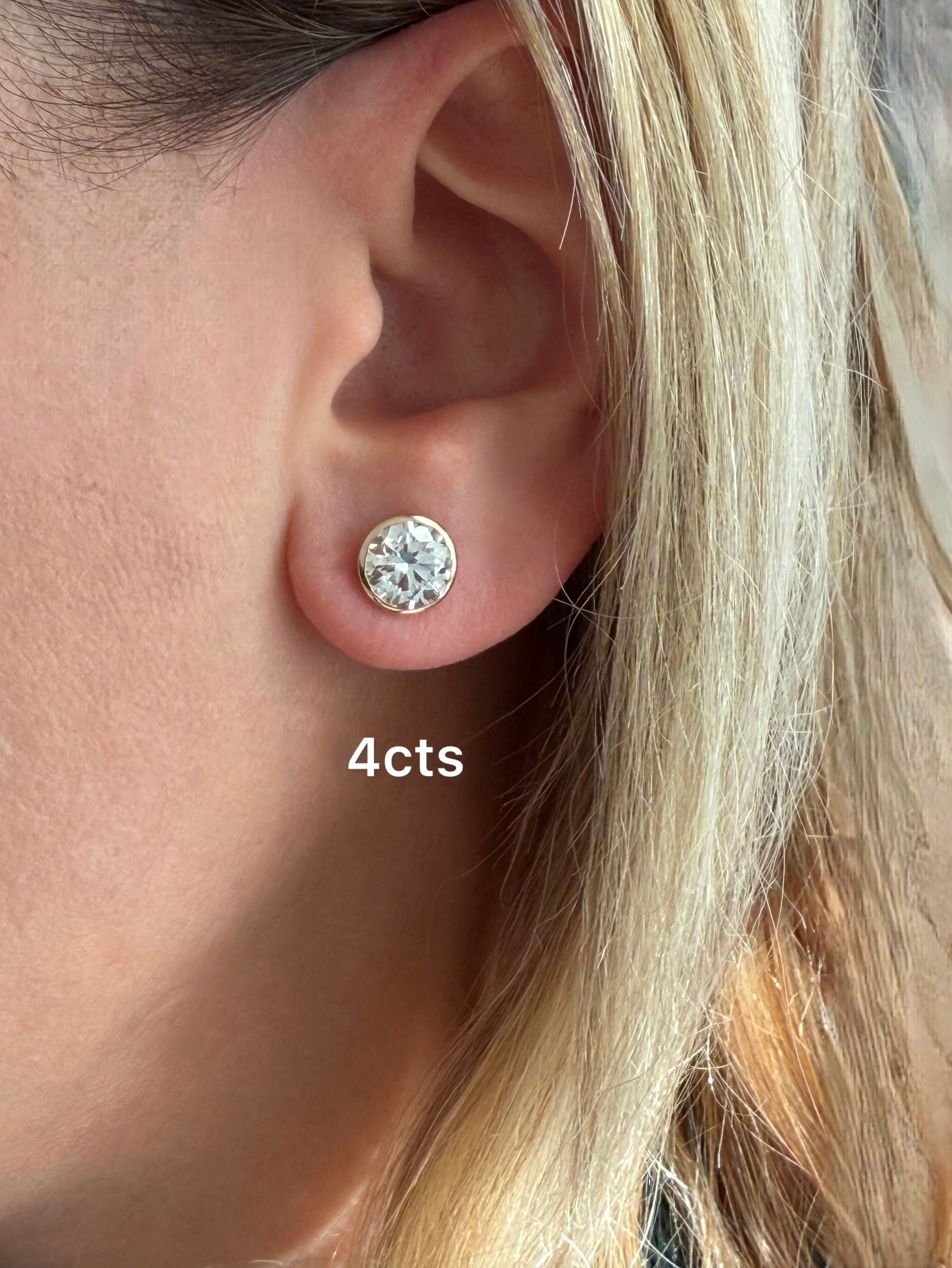 Lab Grown Bezel Round Diamond Studs