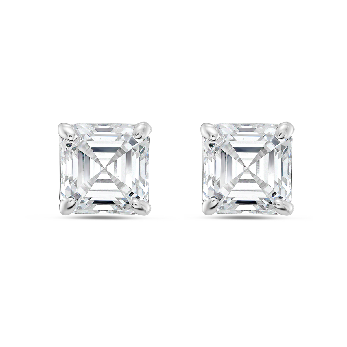 Lab Grown Diamond Asscher Cut Stud