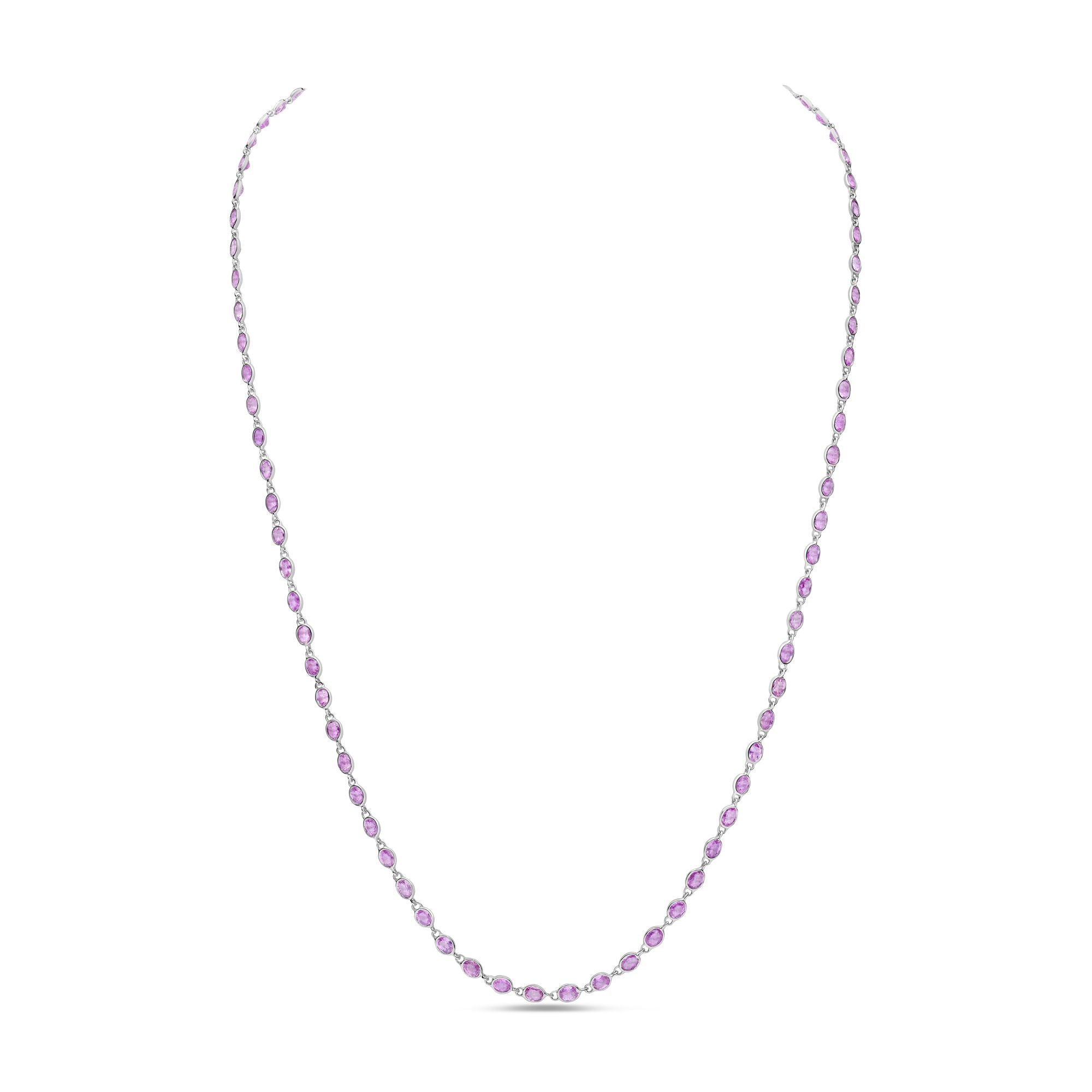Oval Pink Sapphire Necklace