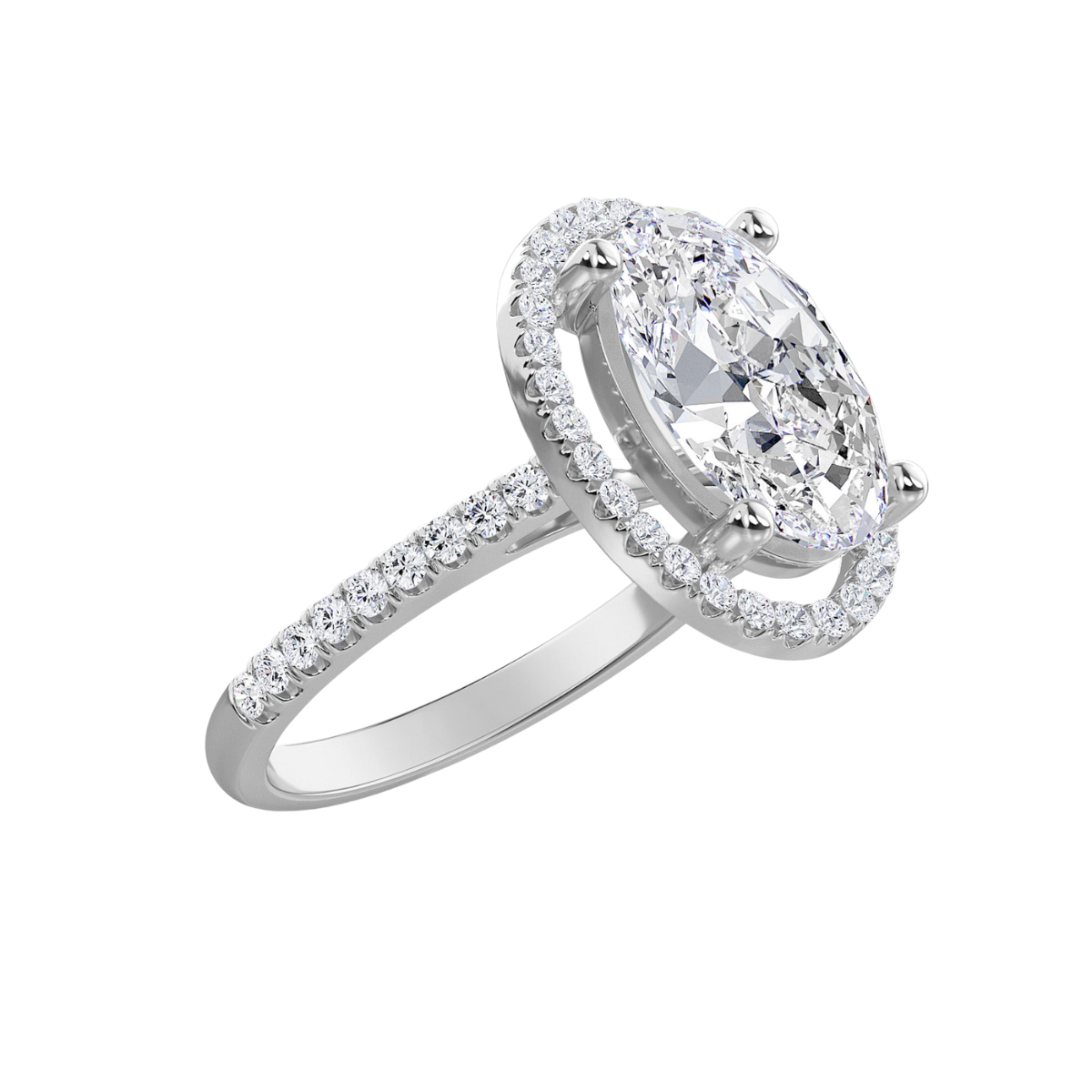 Oval Halo Engagement Ring