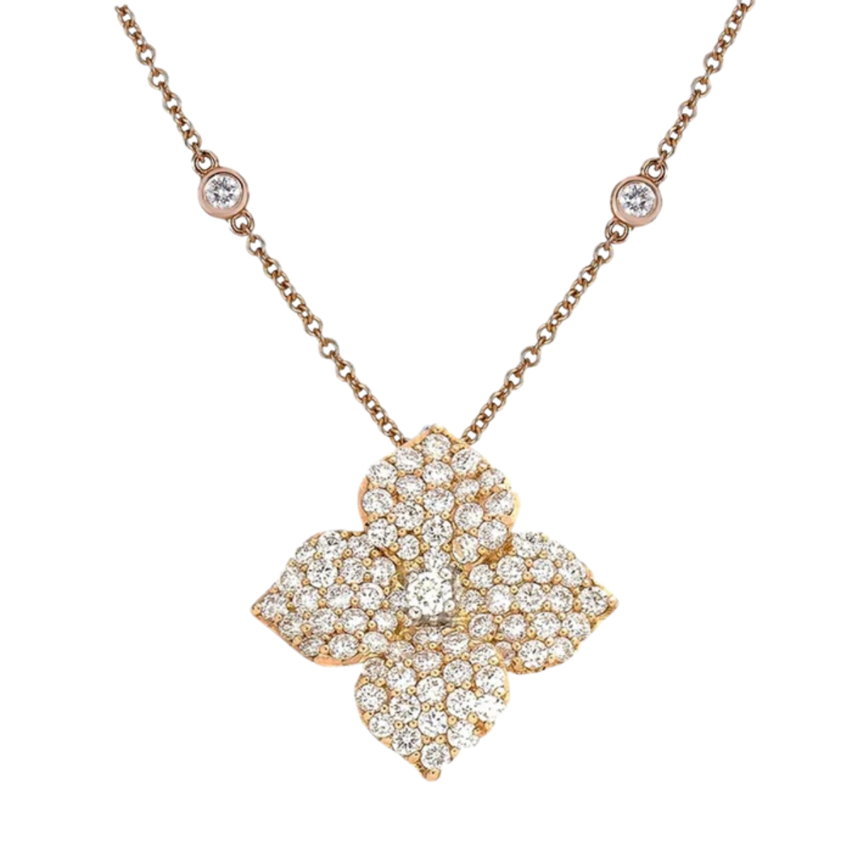 Large Diamond Fleur Necklace