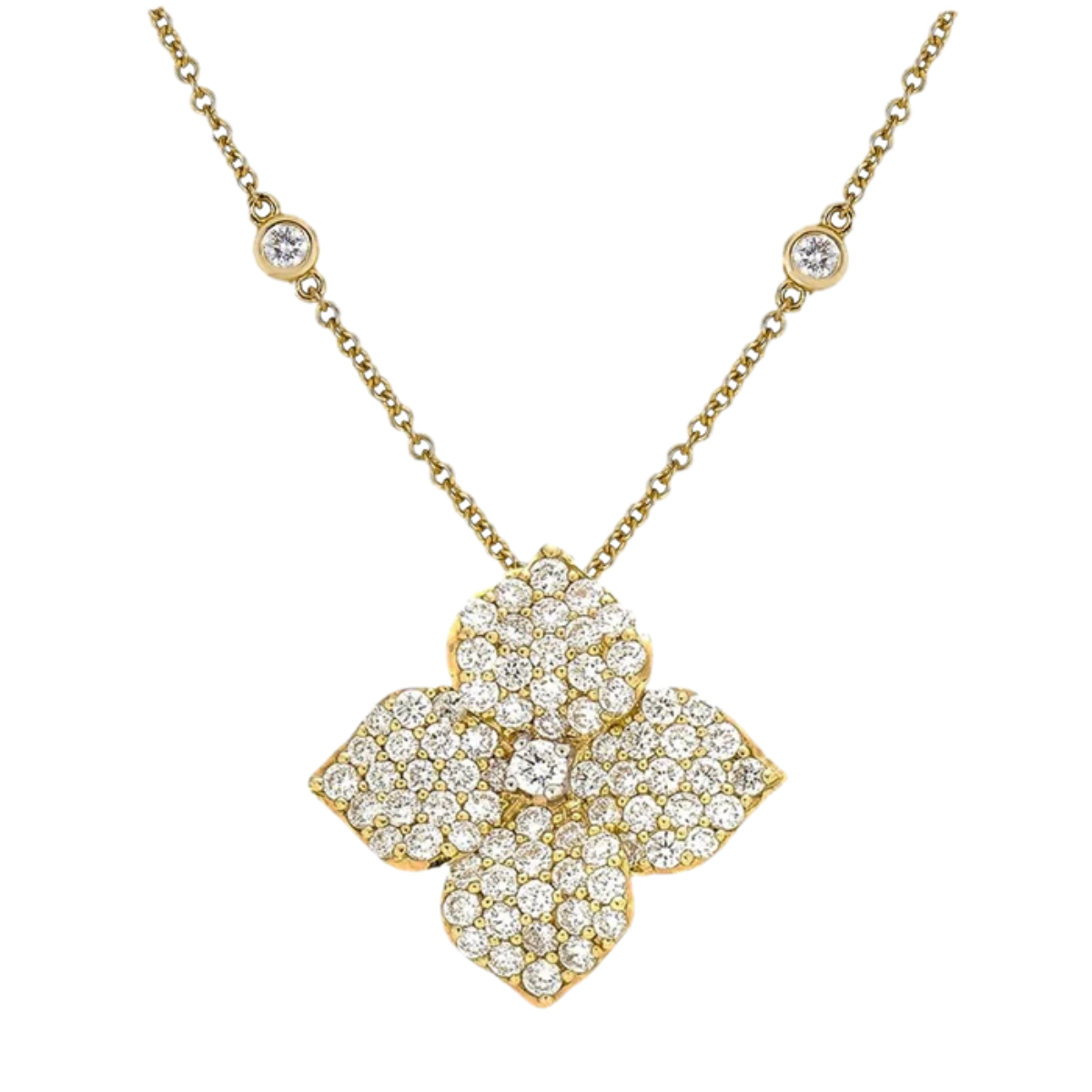 Large Diamond Fleur Necklace