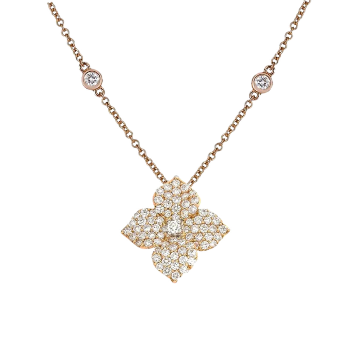 Small Diamond Fleur Necklace