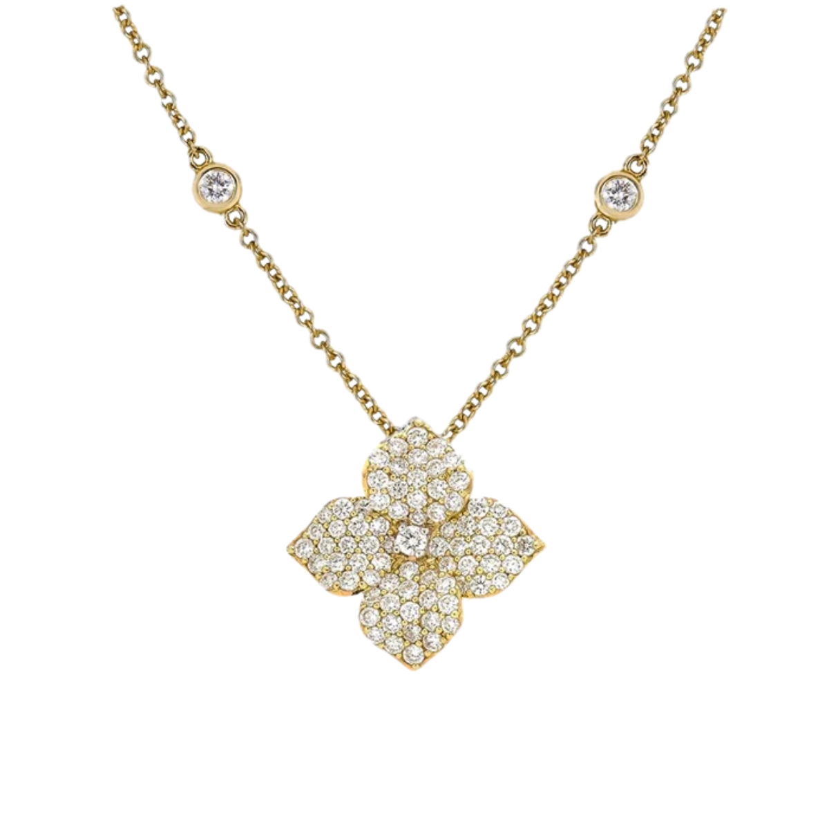 Small Diamond Fleur Necklace