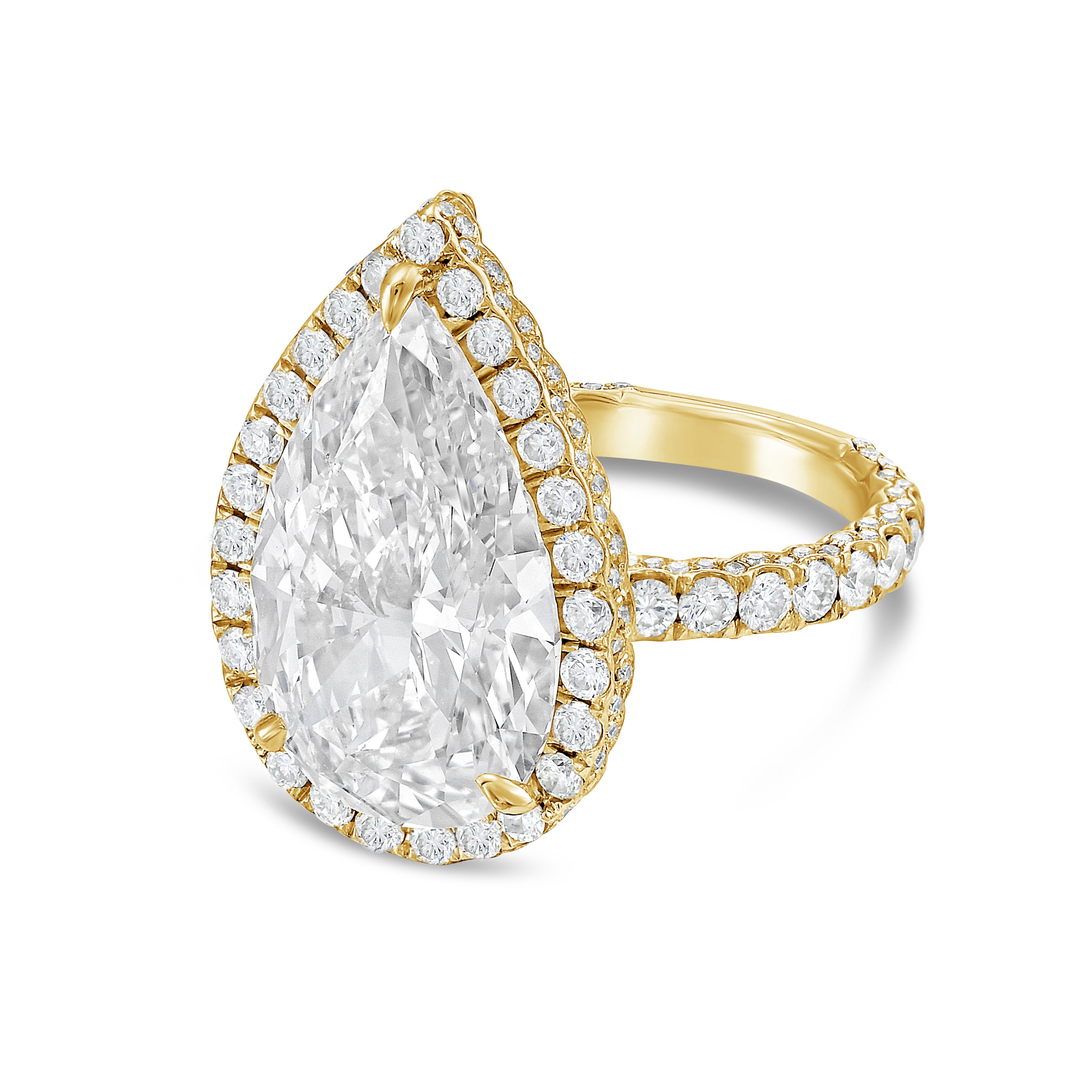 Lab Grown Pear Diamond Halo Ring