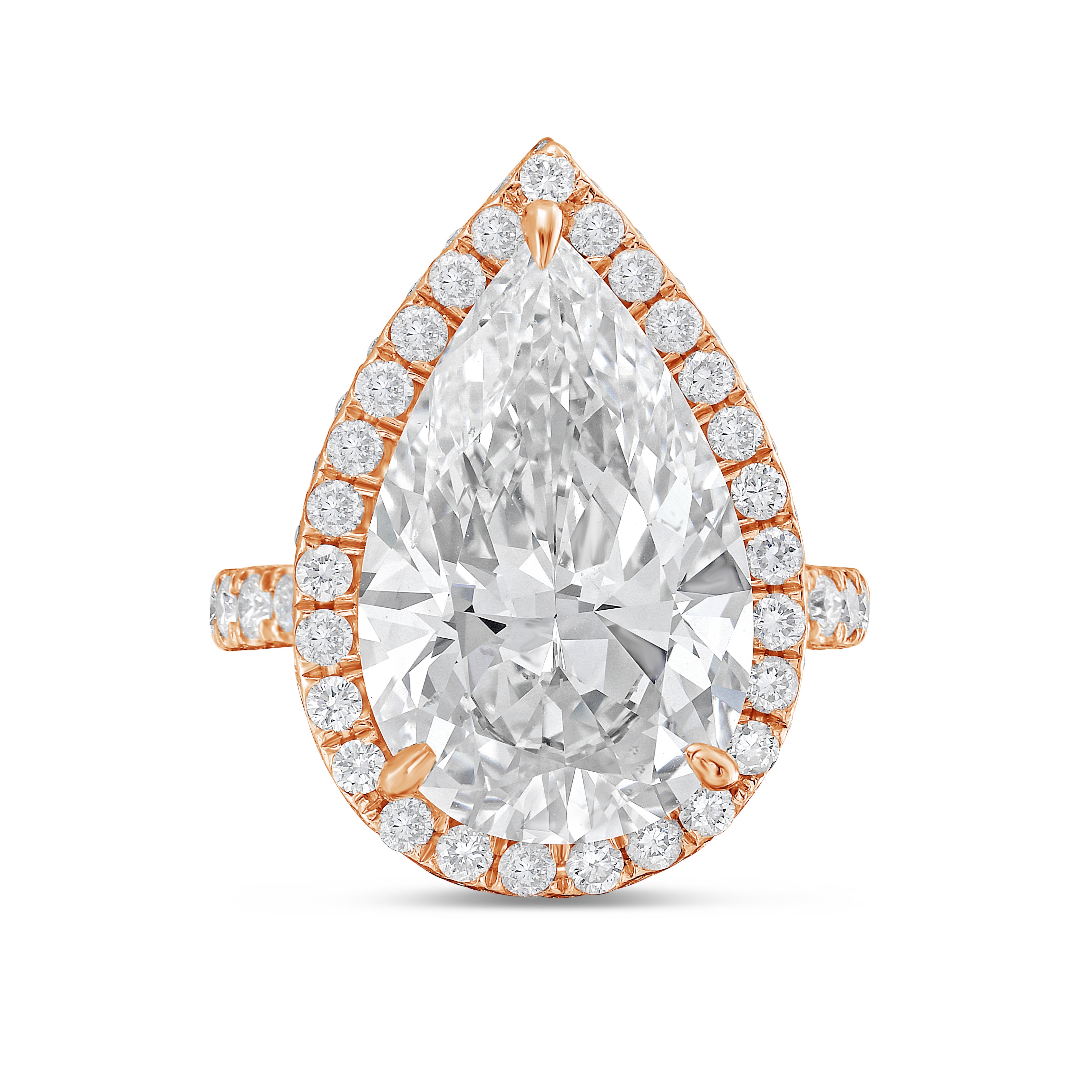 Lab Grown Pear Diamond Halo Ring