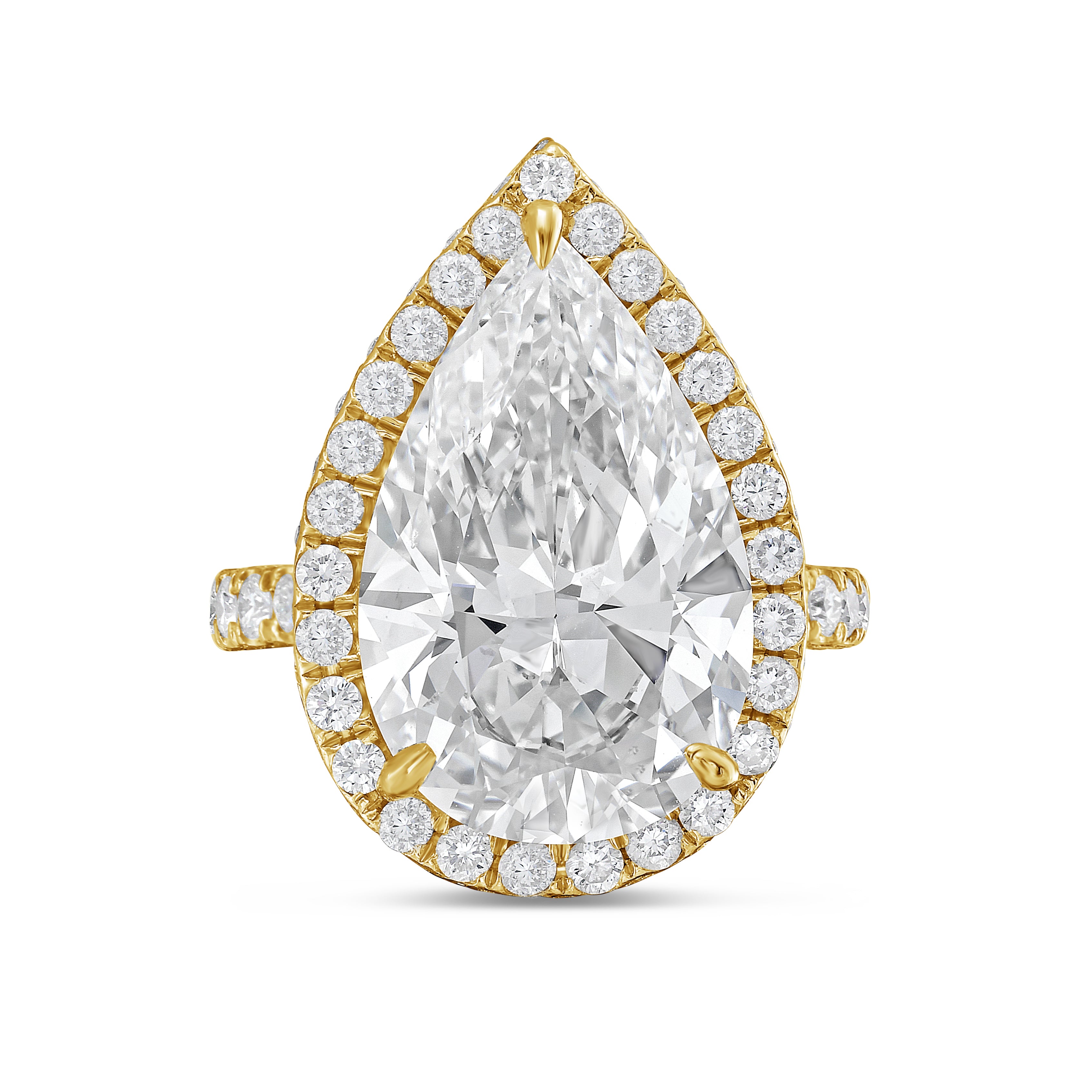 Lab Grown Pear Diamond Halo Ring