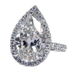 Pear Shaped Diamond Halo Ring