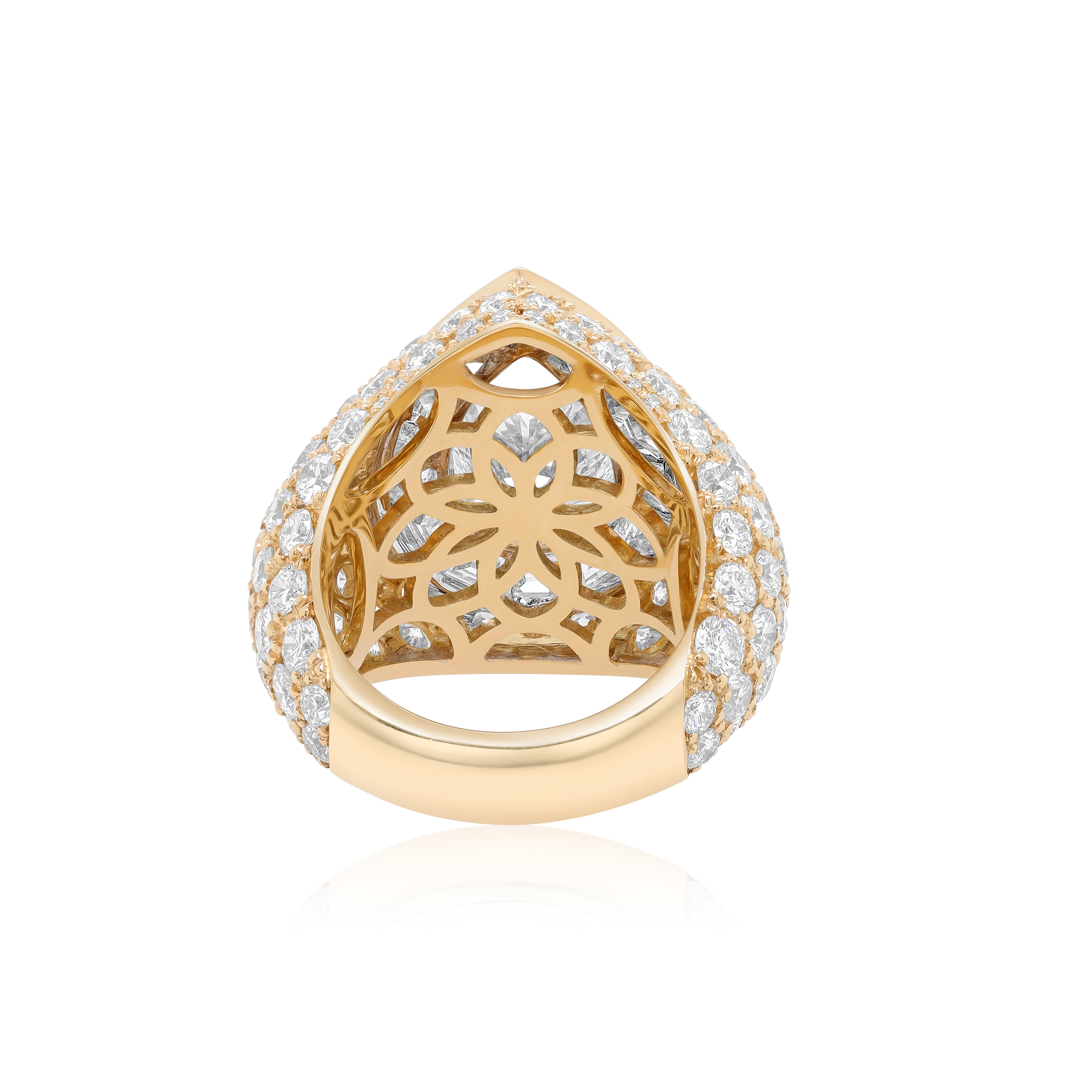 Pave Pear Diamond Ring