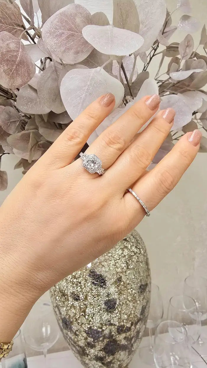 Three Stone Radiant Cut Diamond Ring