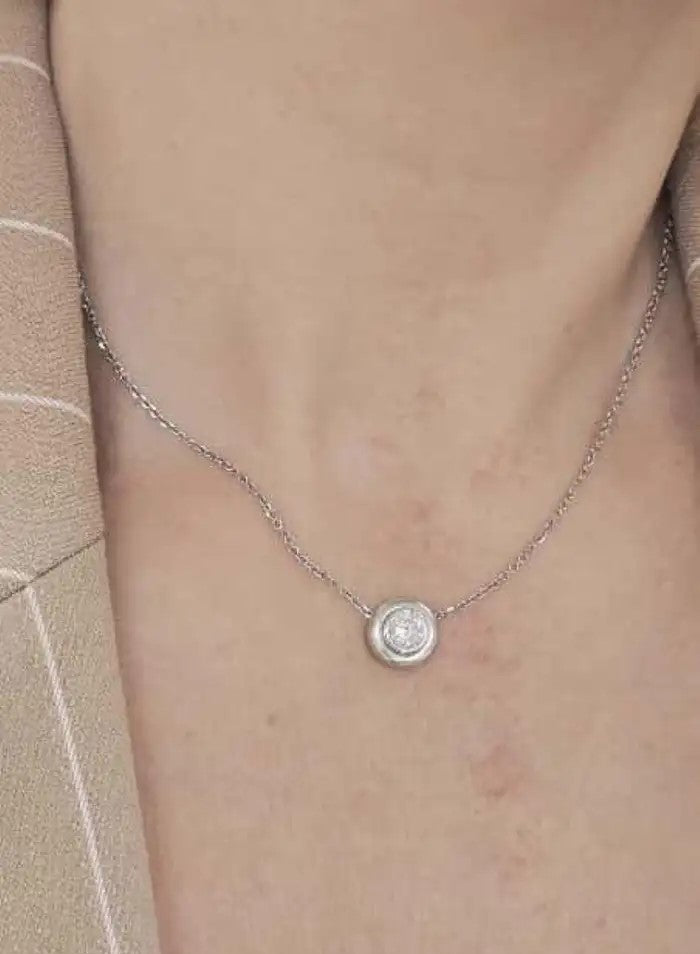 Round Diamond Bezel Pendant