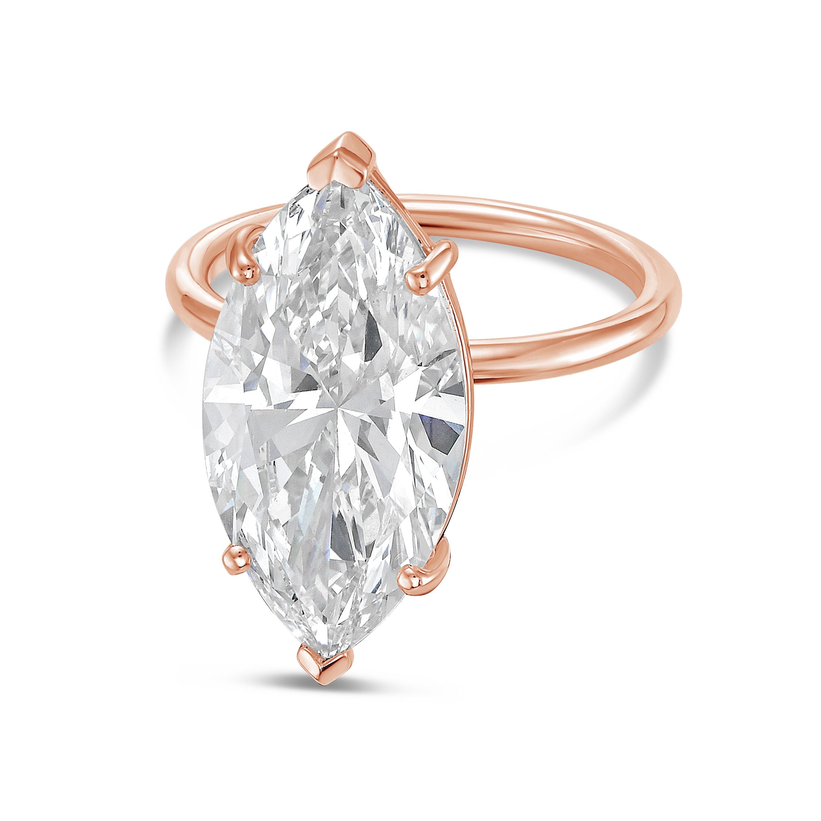 Lab Grown Marquise Diamond Solitaire Engagement Ring