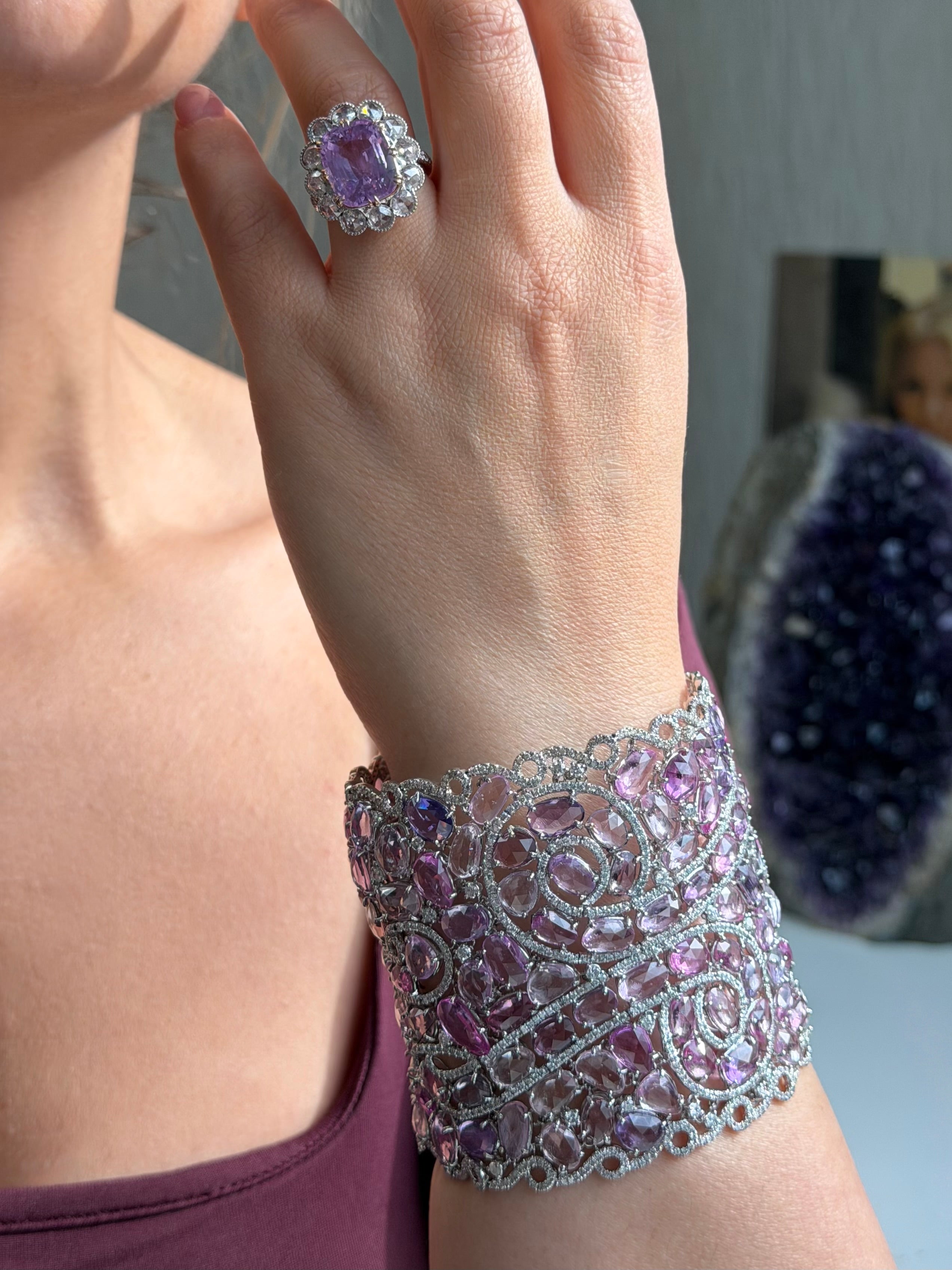 Pink Sapphire Diamond Bracelet