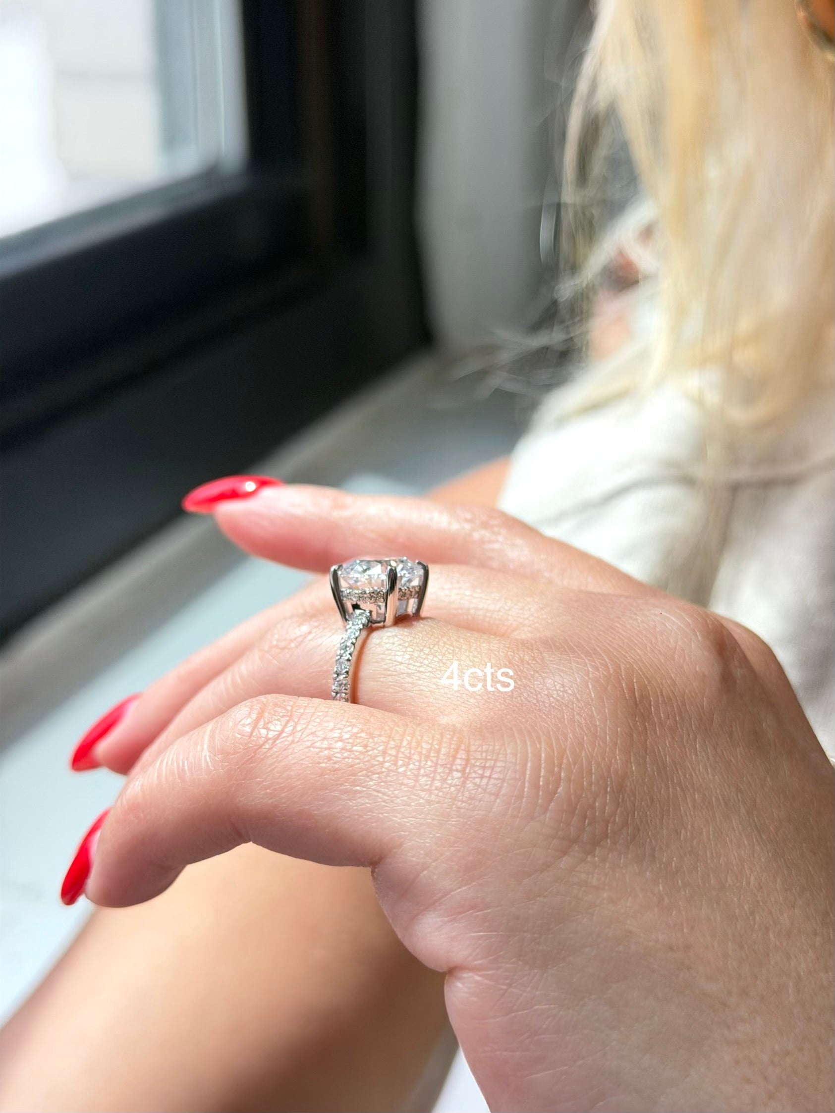 Lab-Grown Round Pave Diamond Engagement Ring