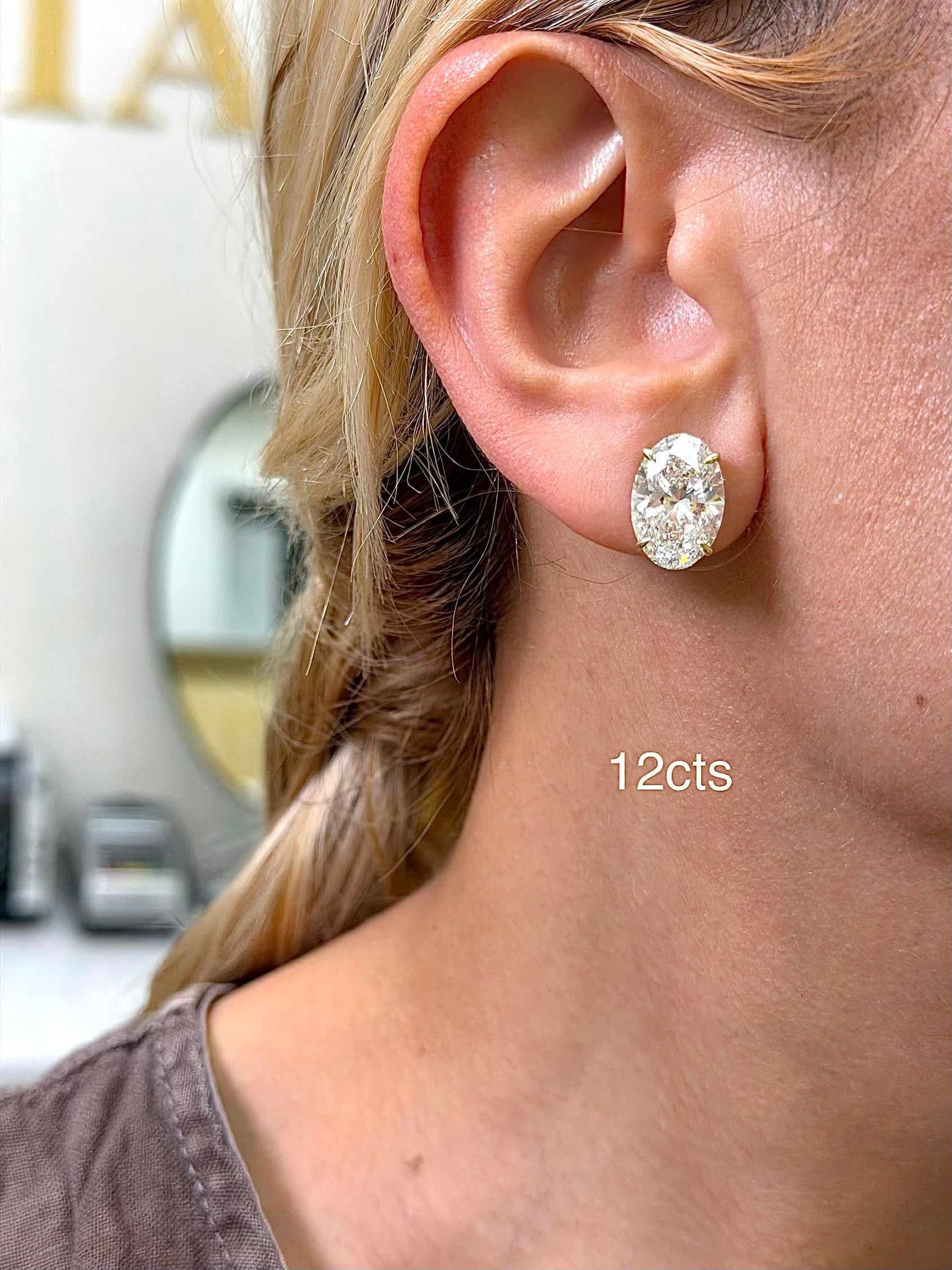 Lab Grown Oval Diamond Studs