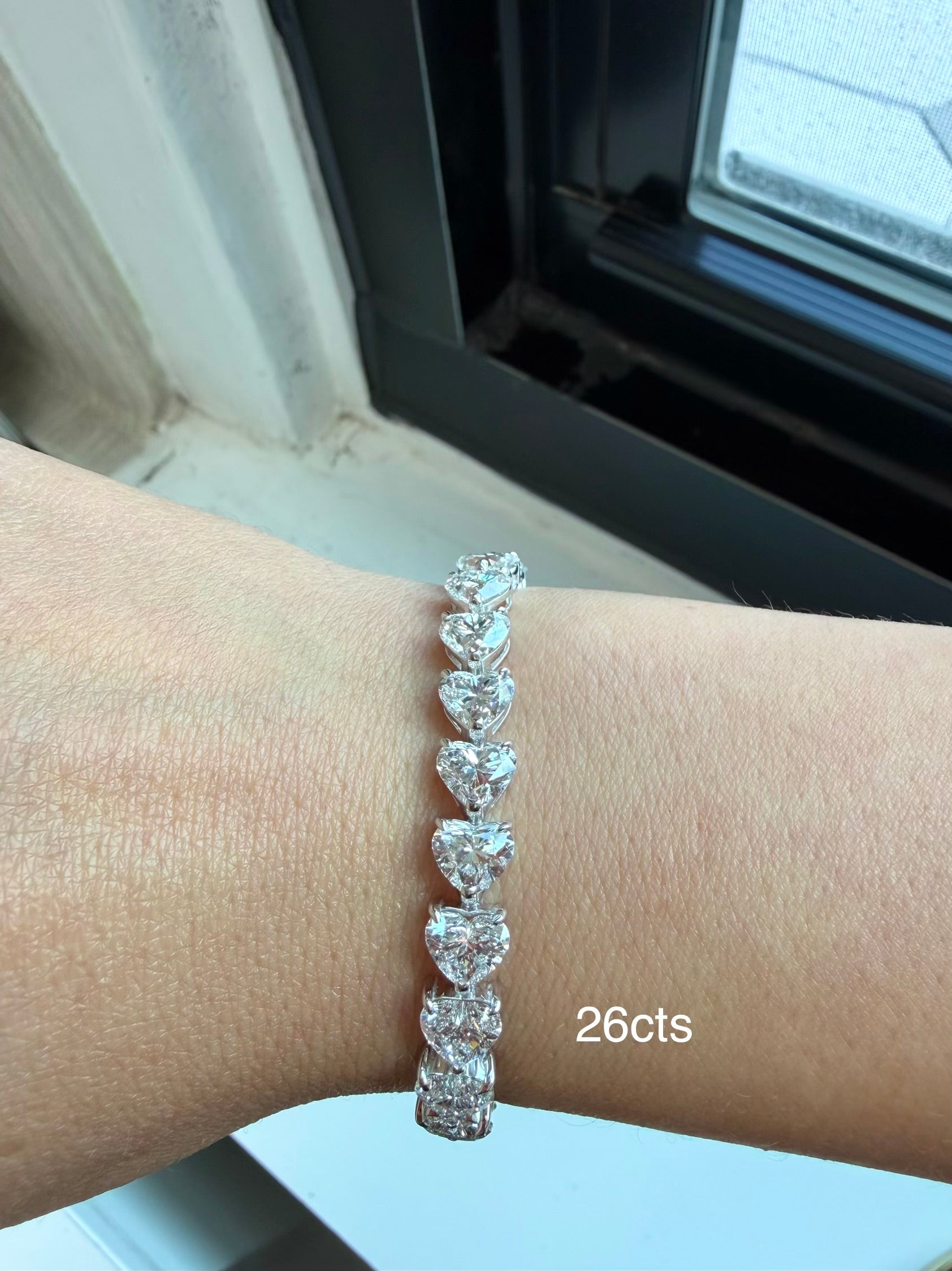 Lab Grown Heart Diamond Tennis Bracelet