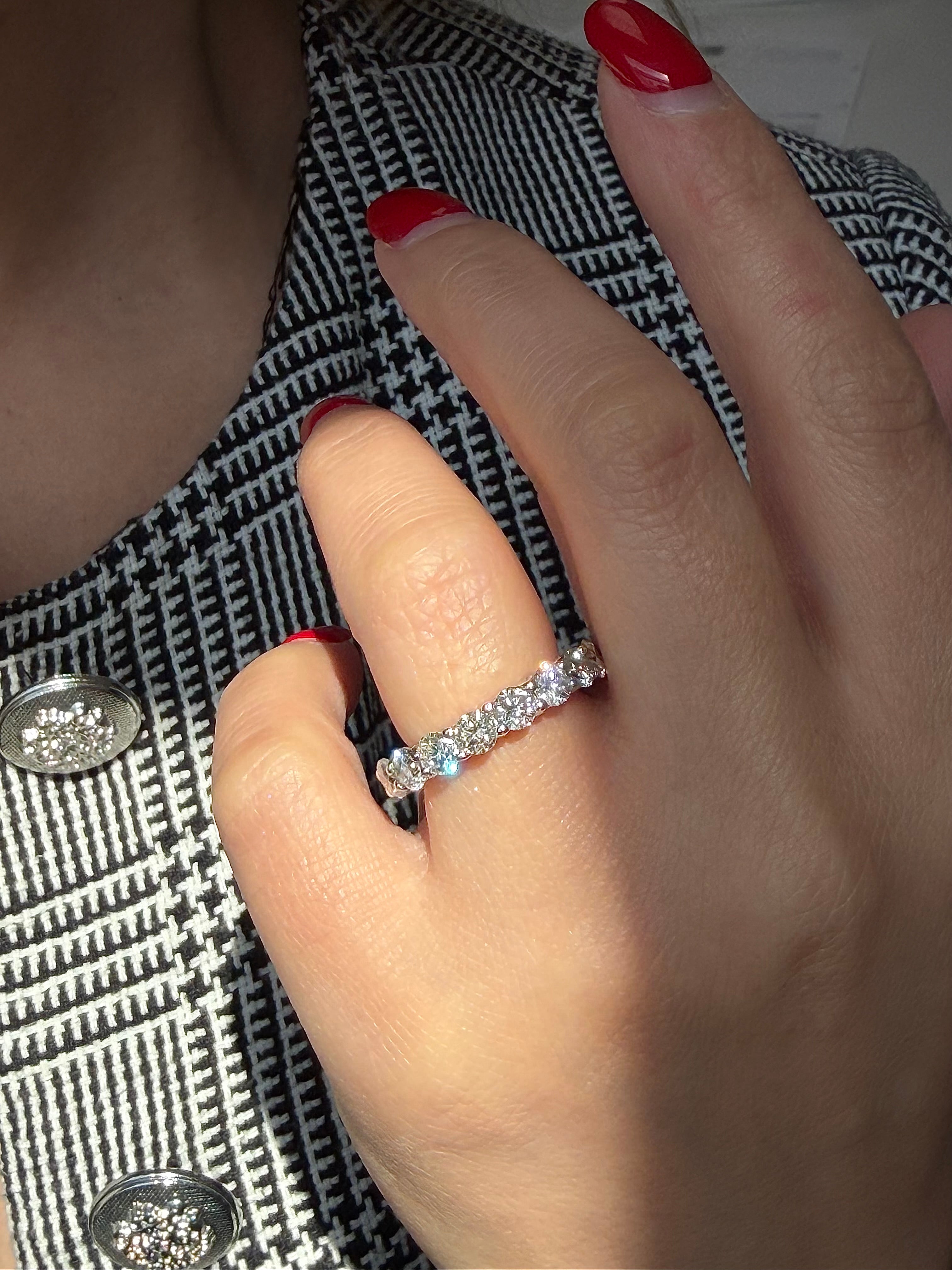 5ct Round Cut Diamonds All Way Around Wedding Band