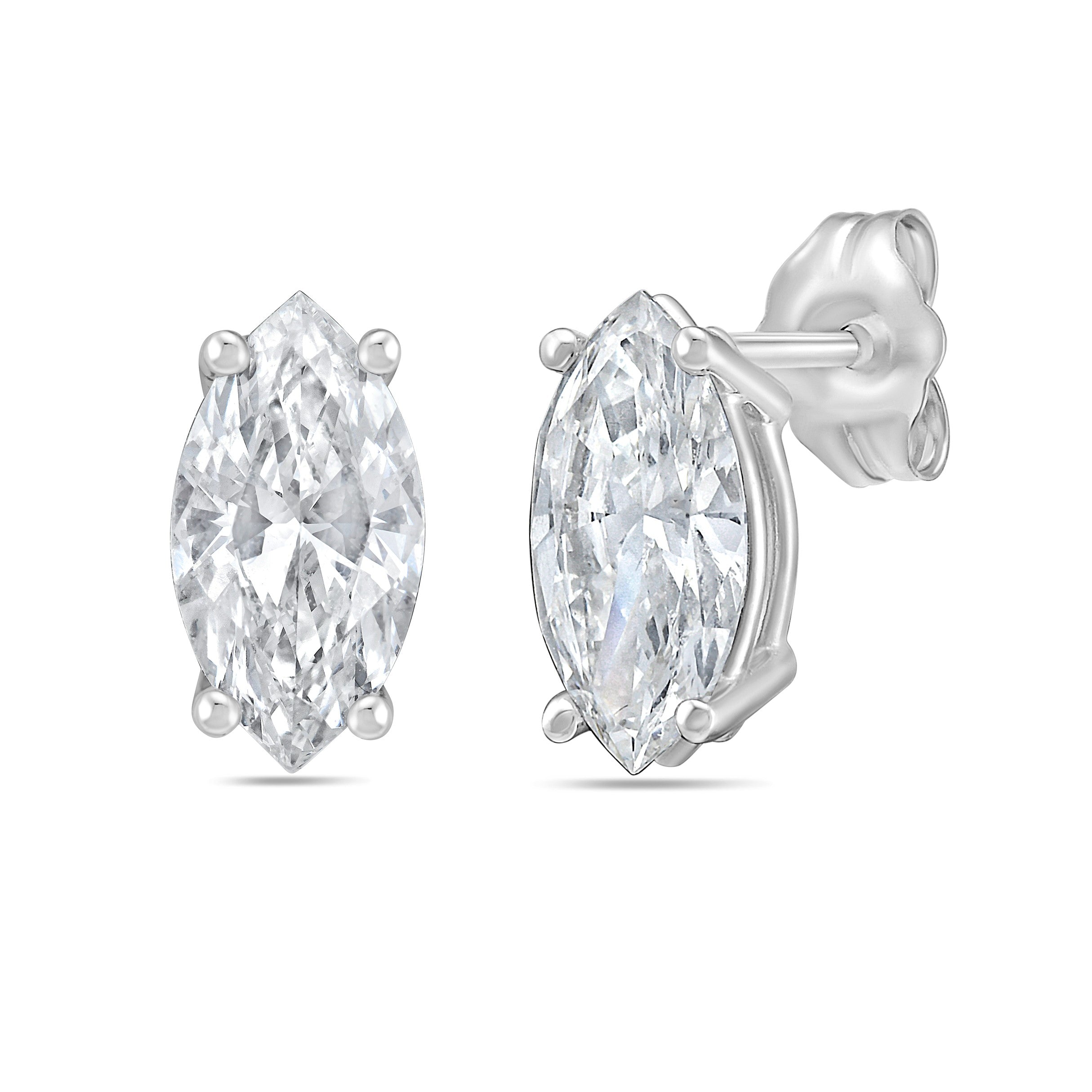 Lab Grown Marquise Diamond Studs