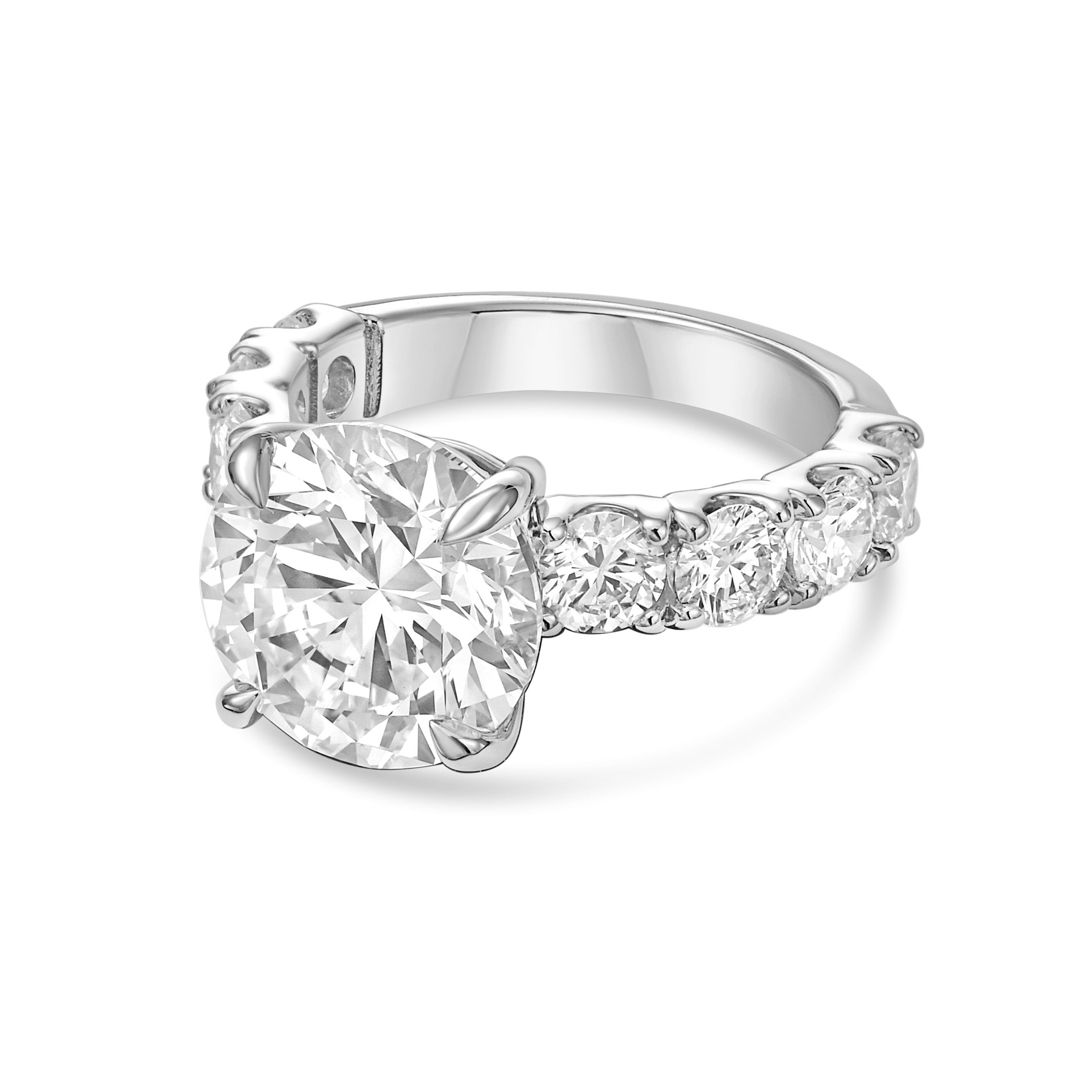 Lab Grown Round Diamond Ring with Accents