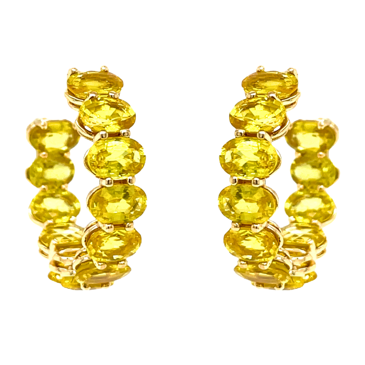 Yellow Sapphire Hoops